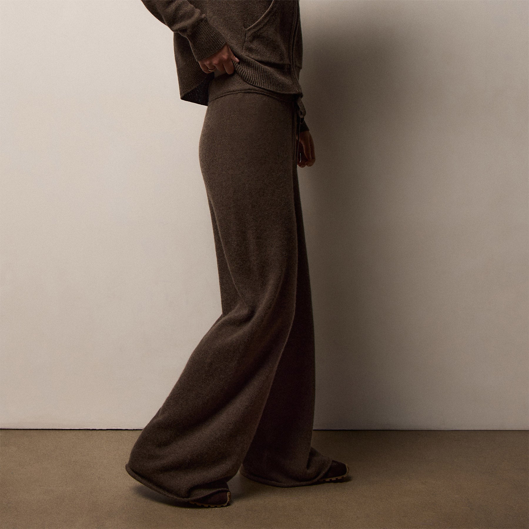 Recycled Cashmere Wide Leg Pant - Porcupine