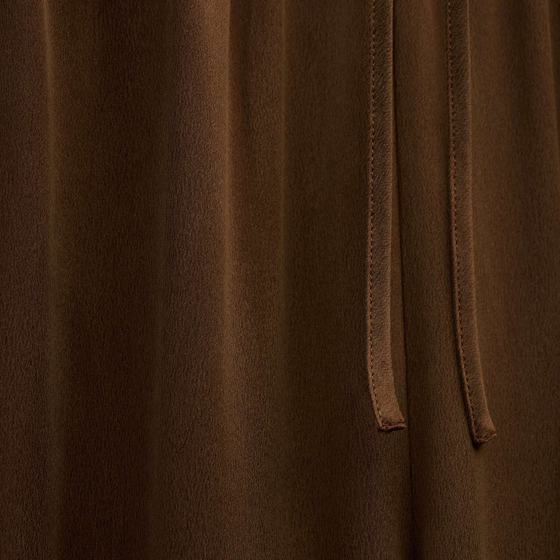 Silk Charmeuse Drawstring Pant - Cocoa