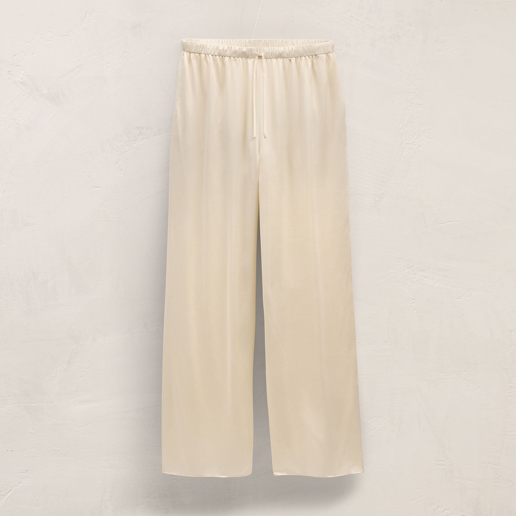 Silk Charmeuse Drawstring Pant - Ivory