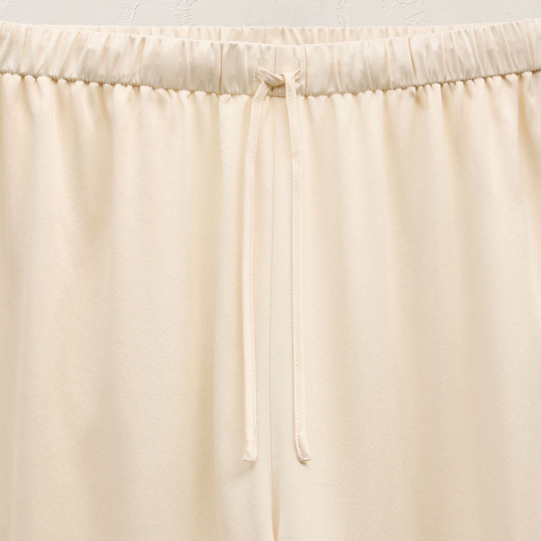 Silk Charmeuse Drawstring Pant - Ivory