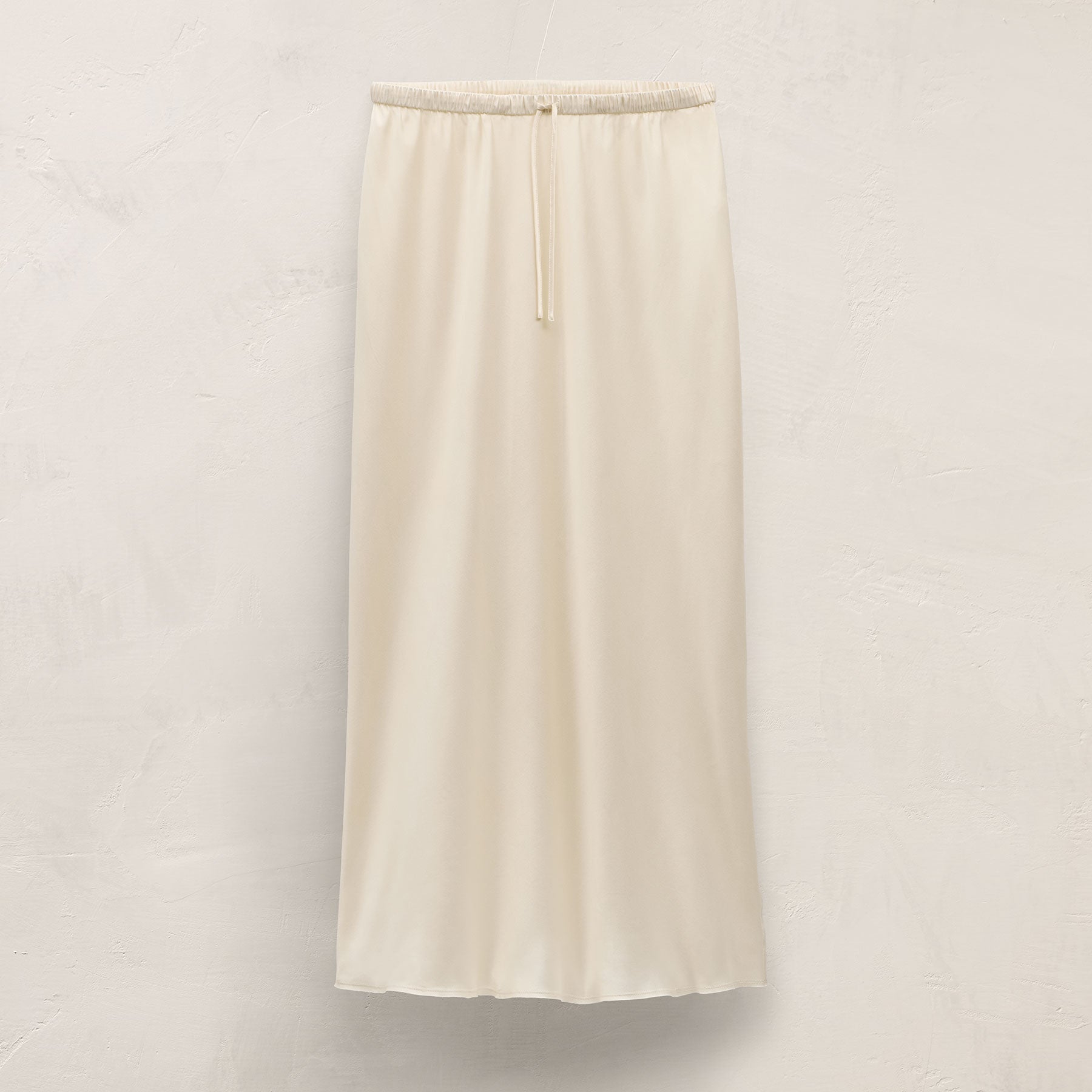 Silk Charmeuse Drawstring Skirt - Ivory