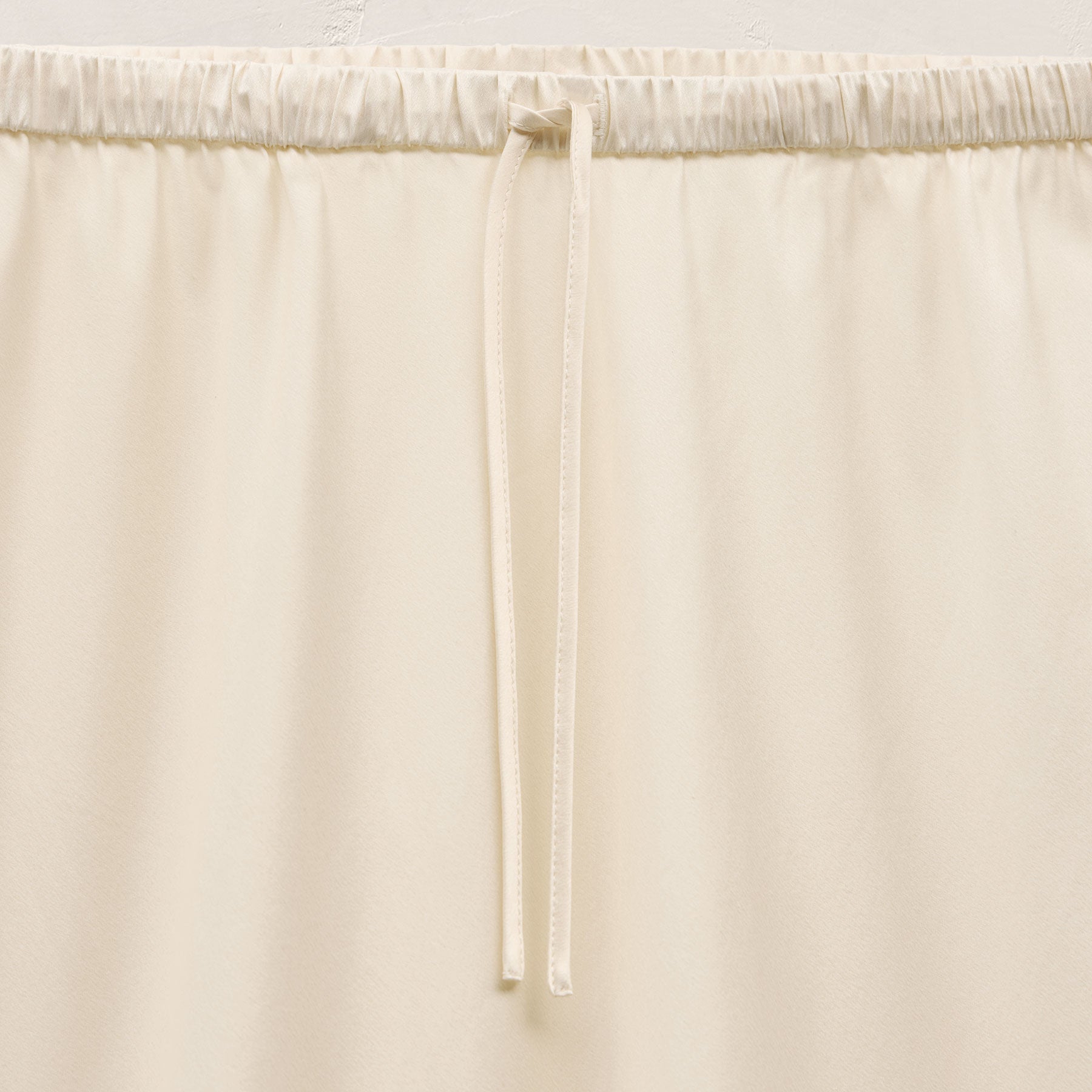 Silk Charmeuse Drawstring Skirt - Ivory
