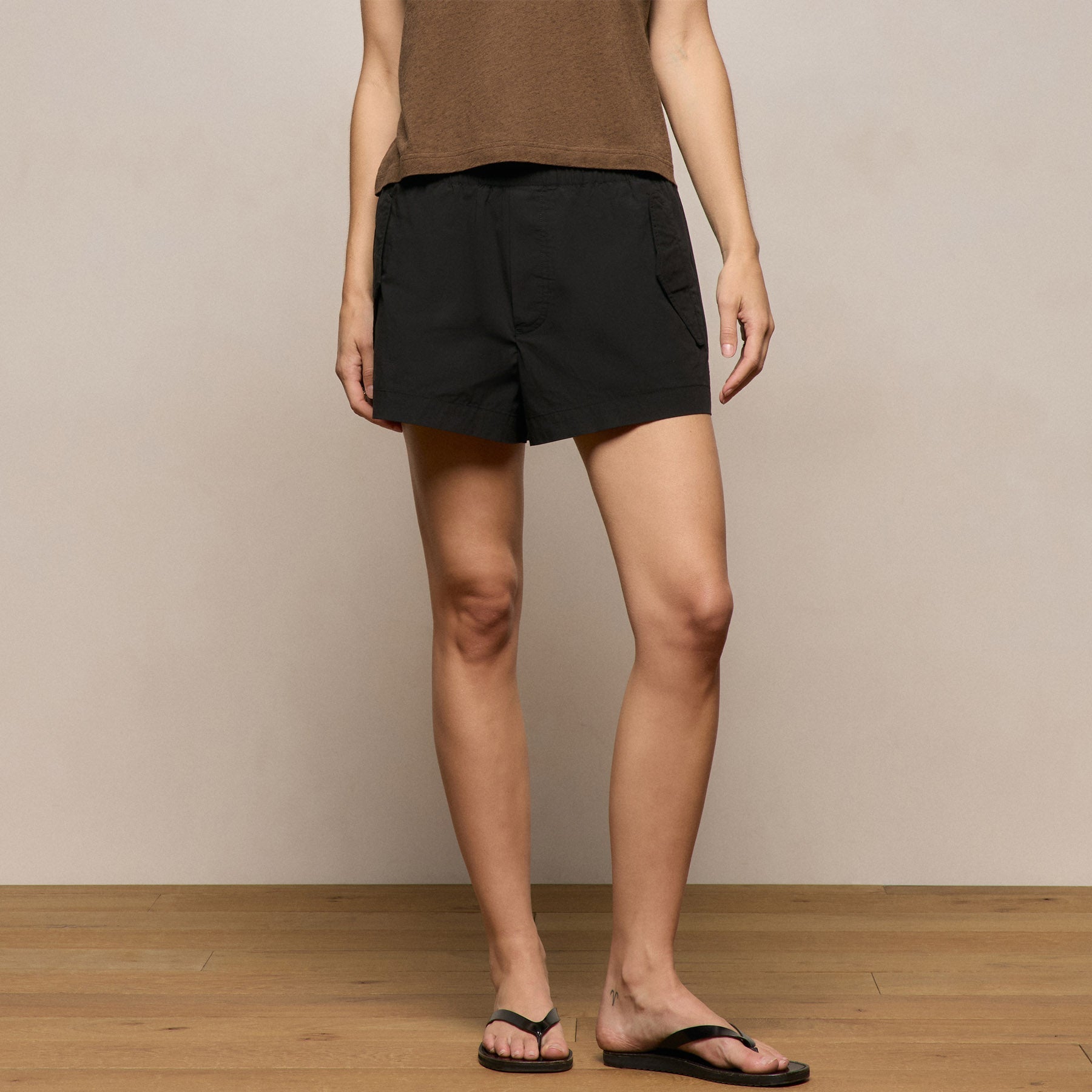 Stretch Poplin Surplus Short - Black