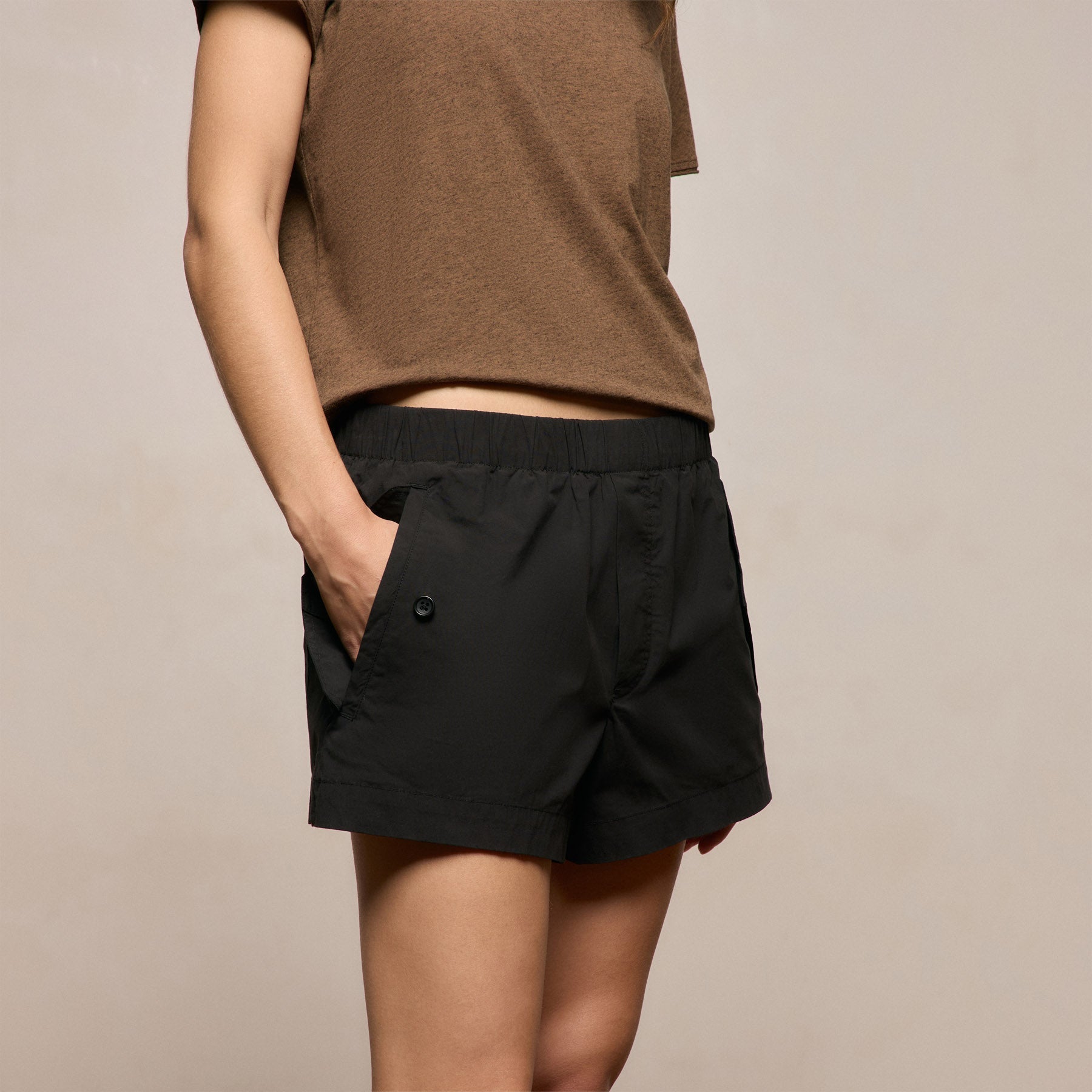 Stretch Poplin Surplus Short - Black