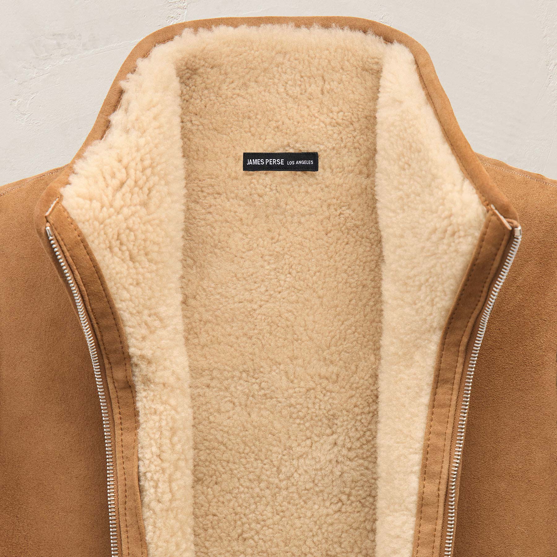 Suede Shearling Vest - Caramel