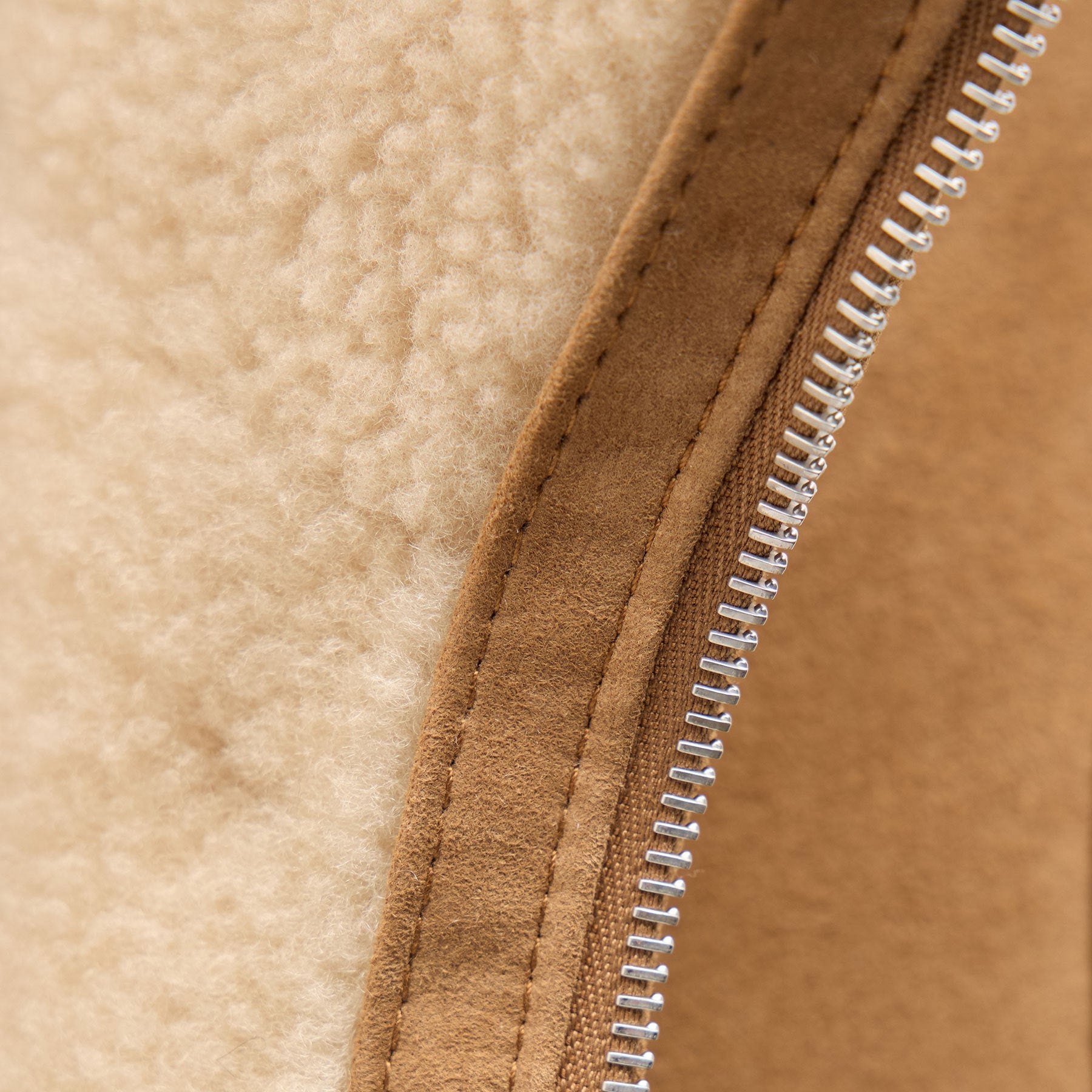Suede Shearling Vest - Caramel