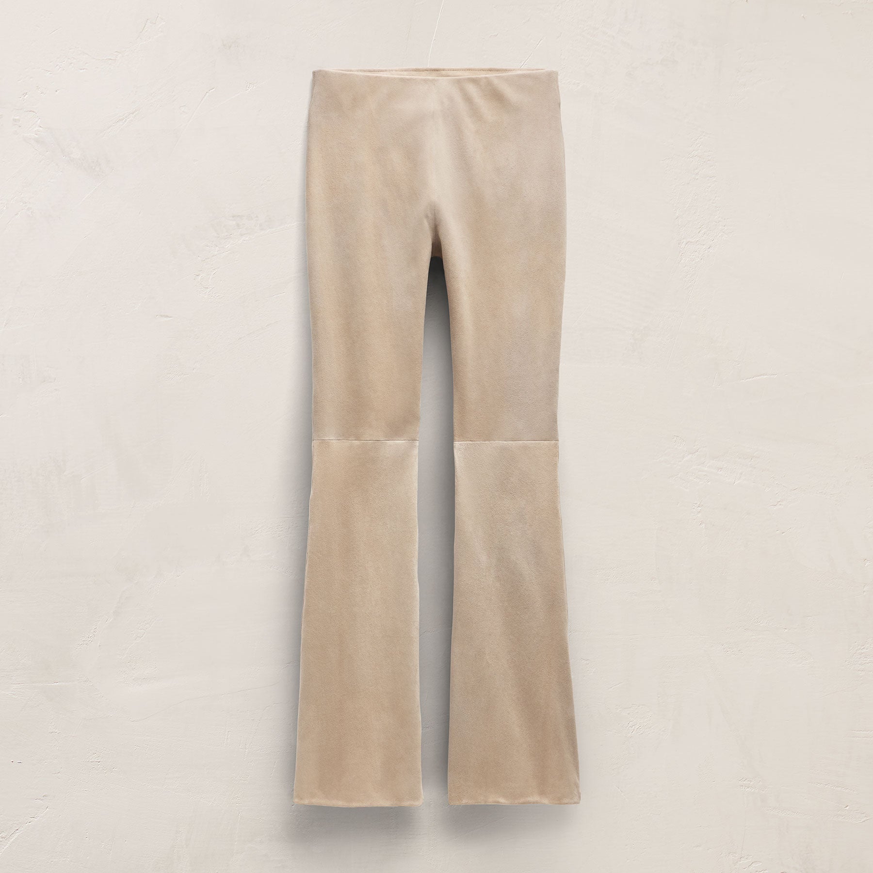 Stretch Suede Bootcut Pant - Ecru