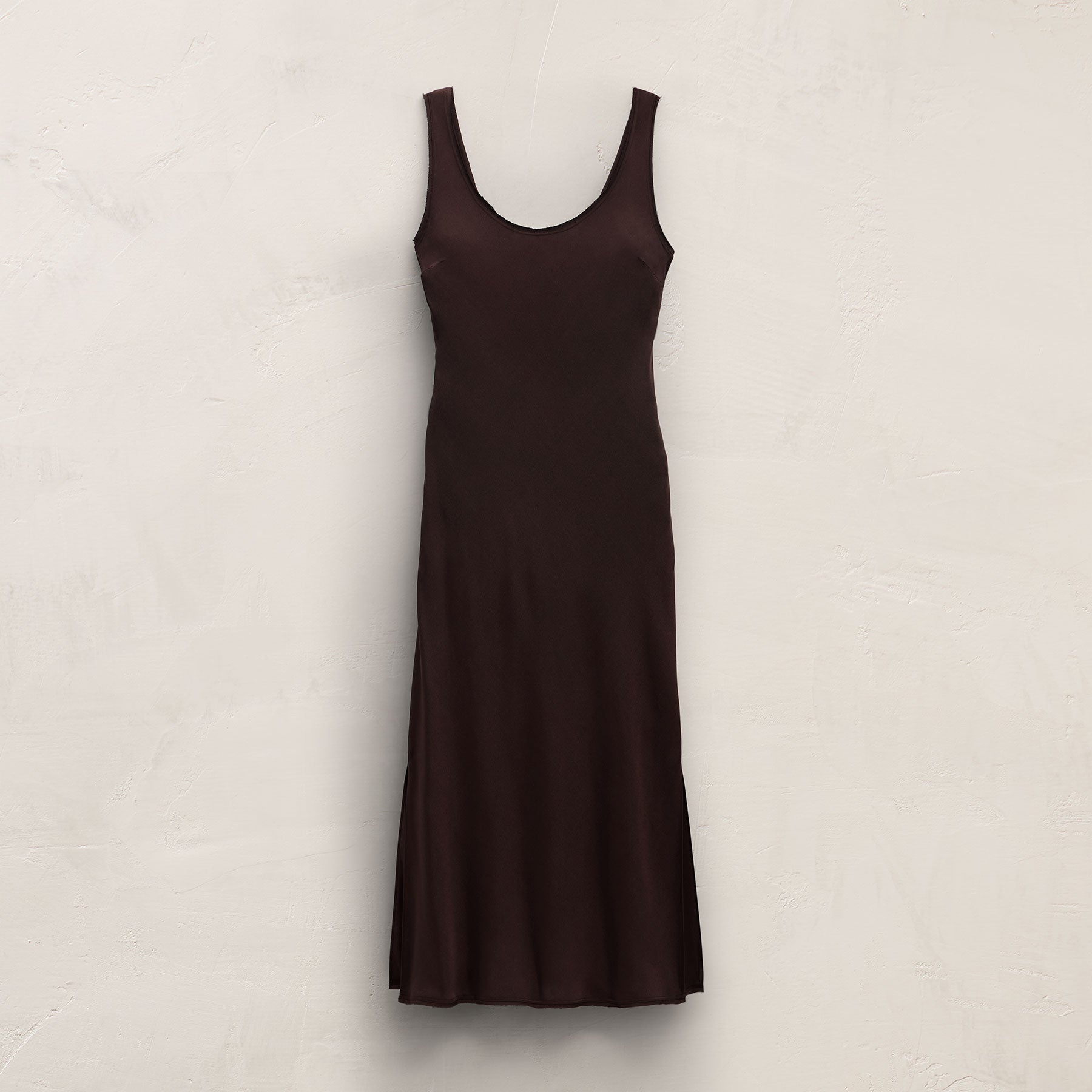 Silk Twill Tank Dress - Black Coffee