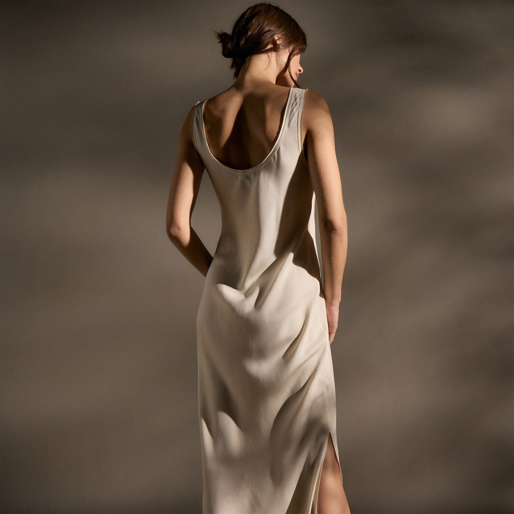 Silk Twill Tank Dress - Ivory
