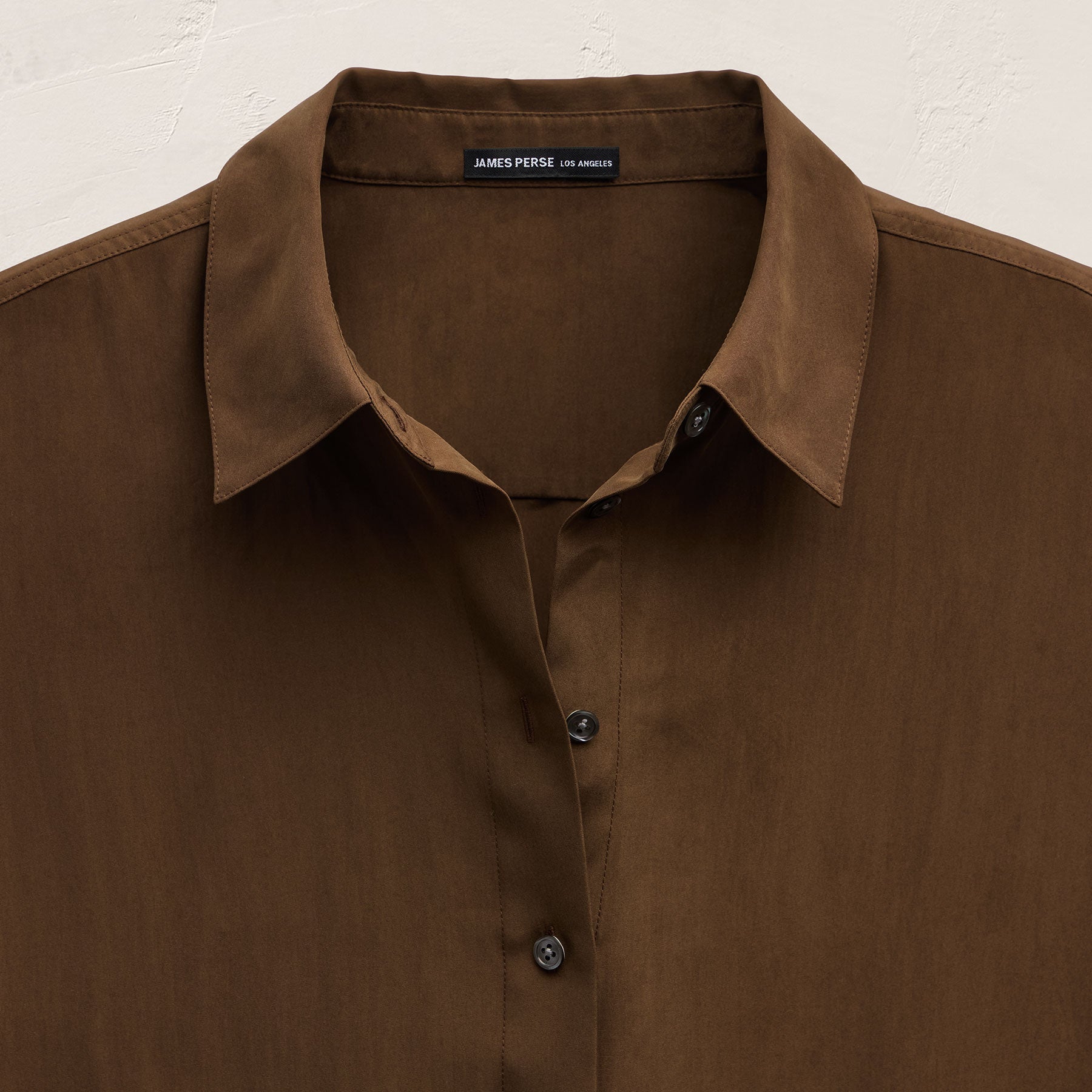 Silk Short Sleeve Shirt - Cocoa