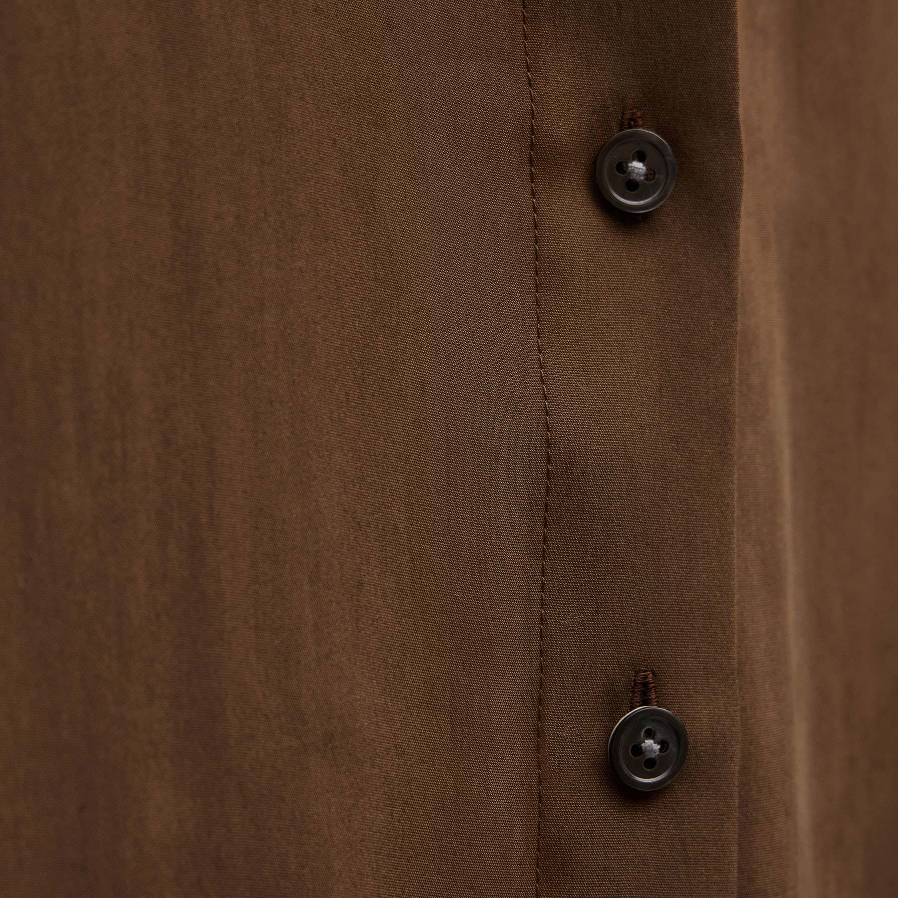 Silk Short Sleeve Shirt - Cocoa
