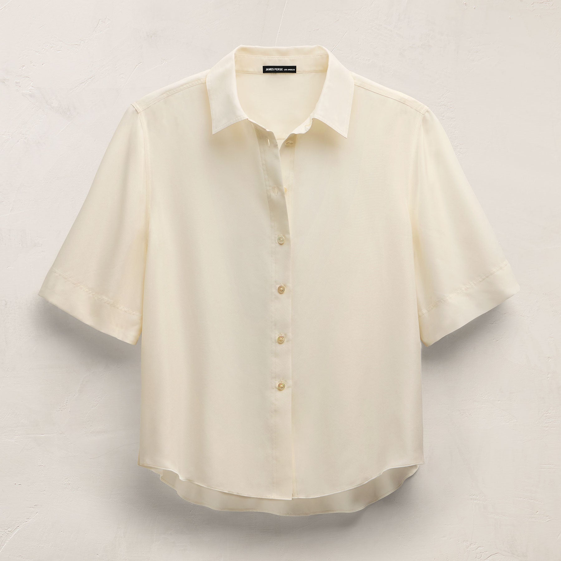 Silk Short Sleeve Shirt - Ivory