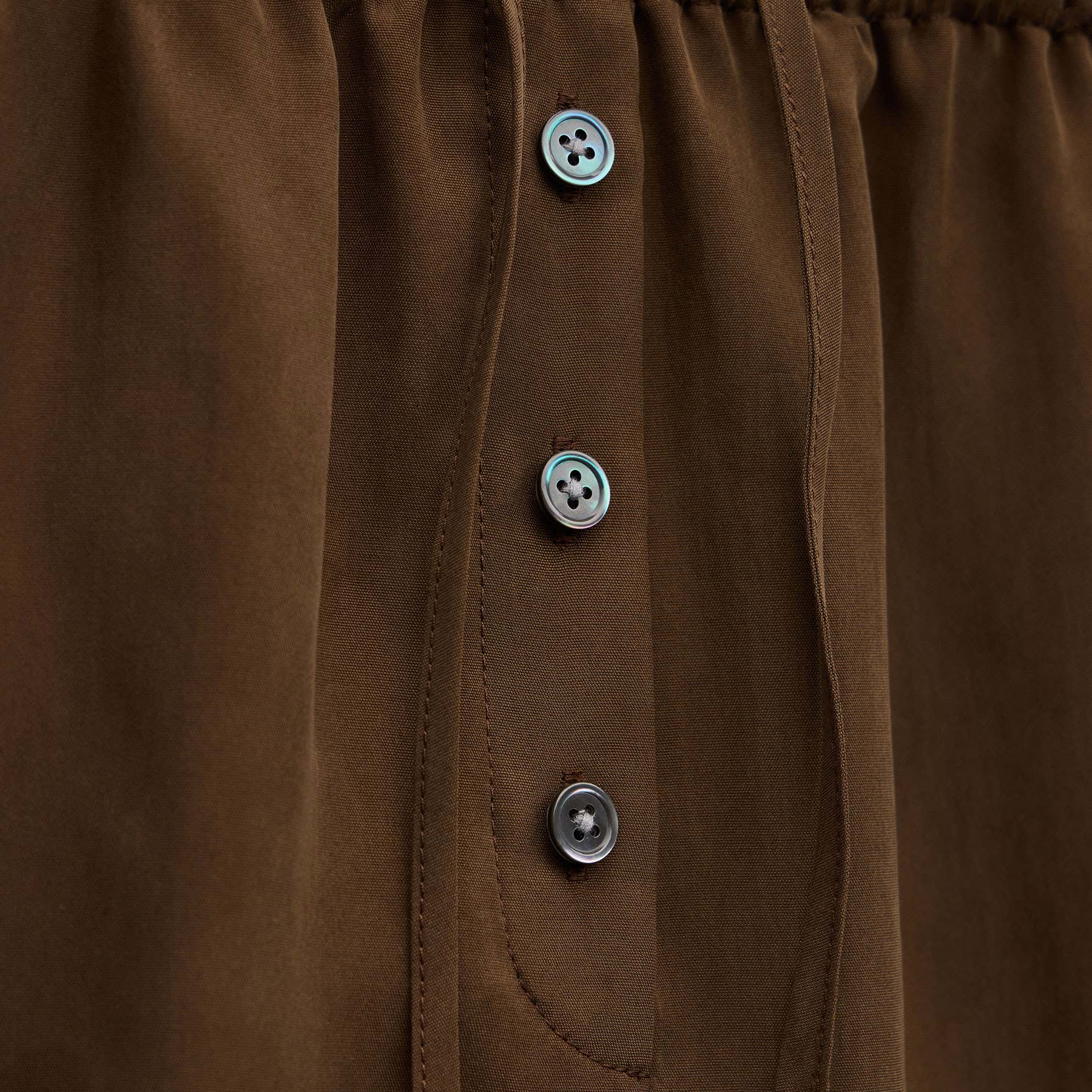 Silk Drawstring Shortie - Cocoa