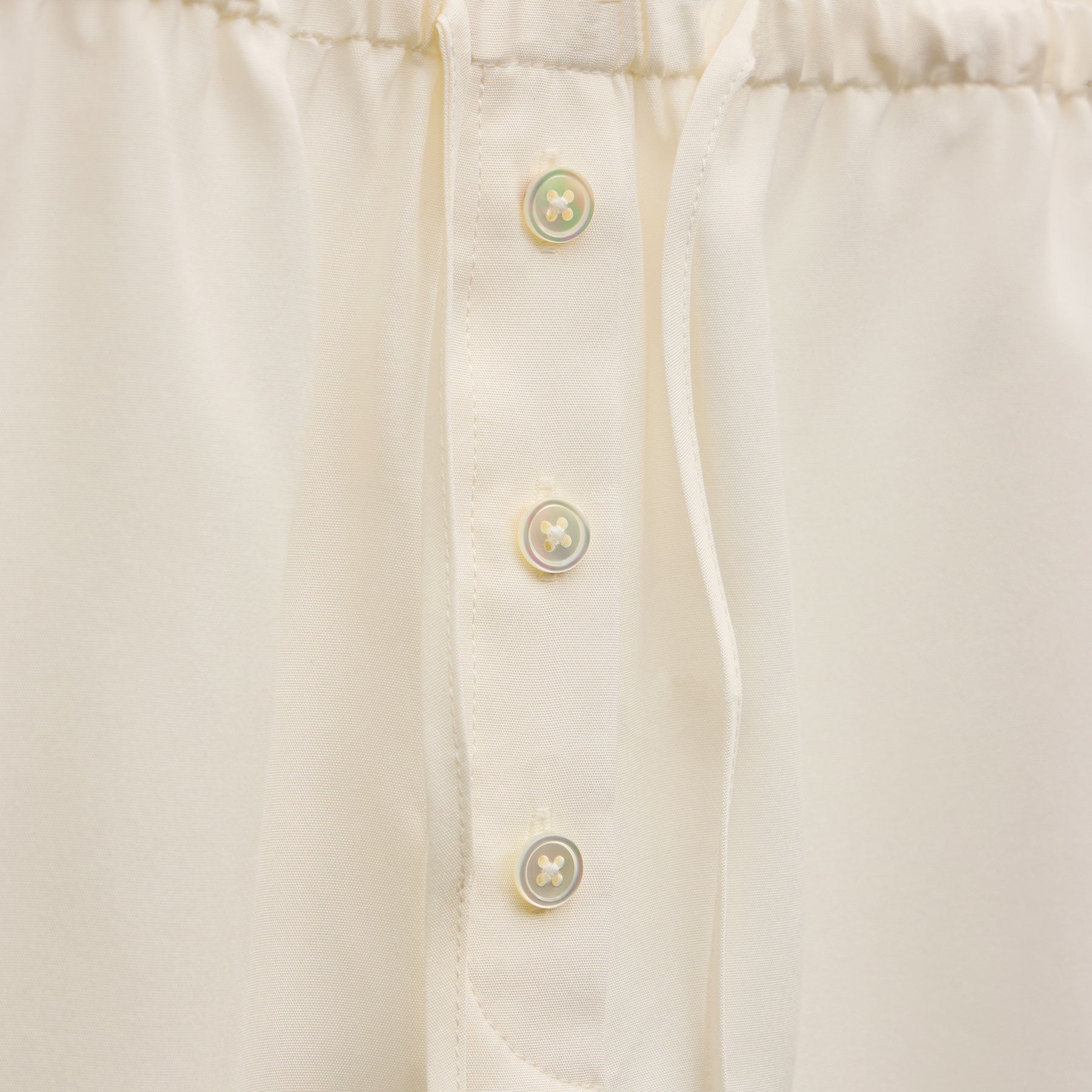 Silk Drawstring Shortie - Ivory