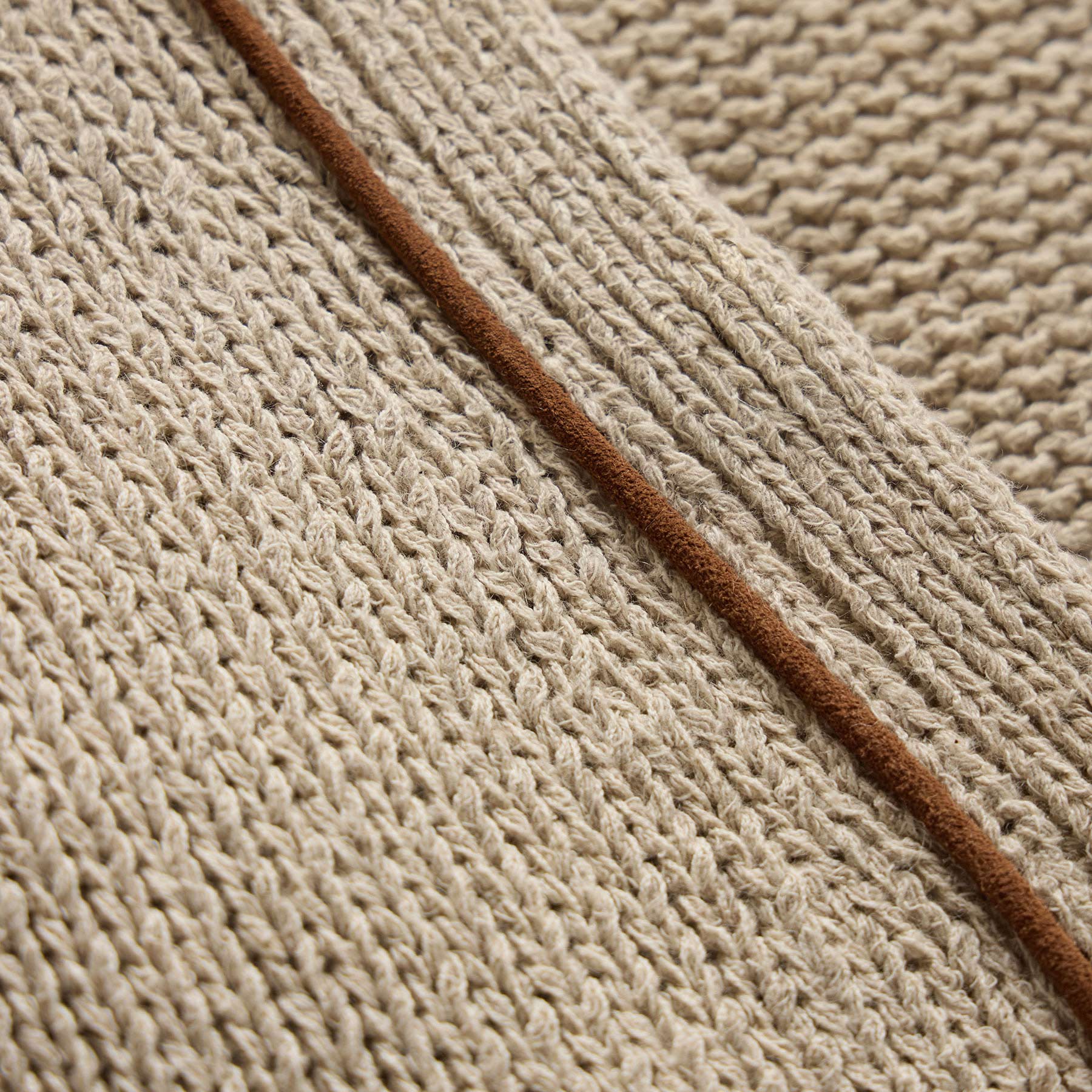 Baja Tie Front Cardigan - Natural/Tobacco
