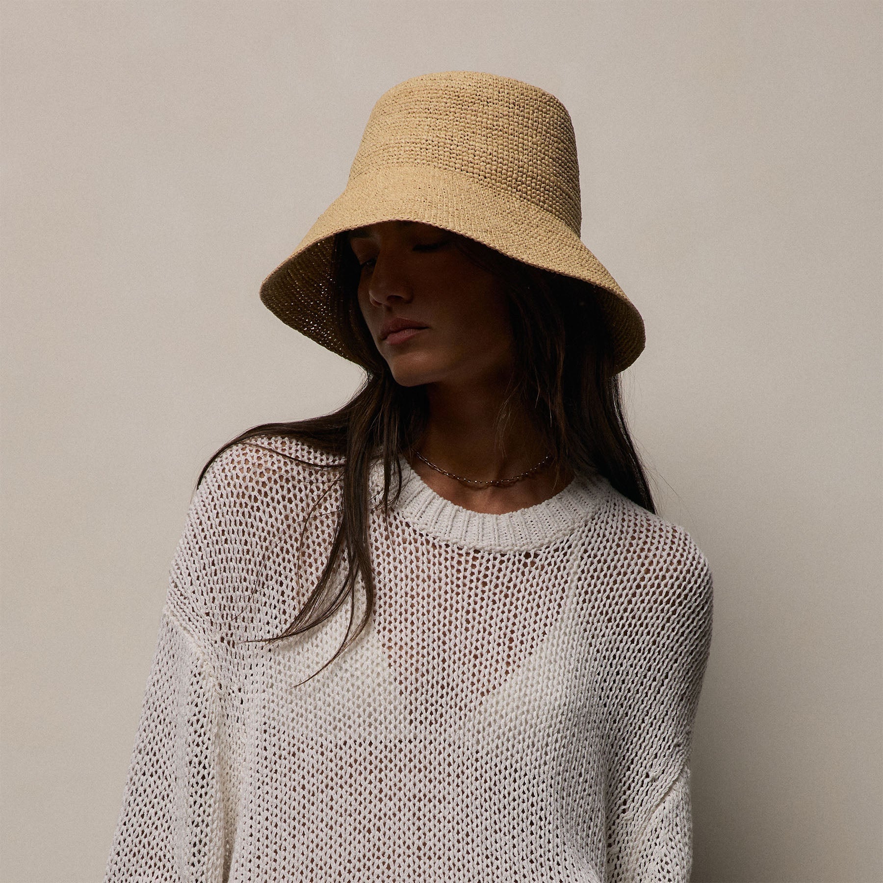 Oversized Cotton Linen Beach Sweater - Off White
