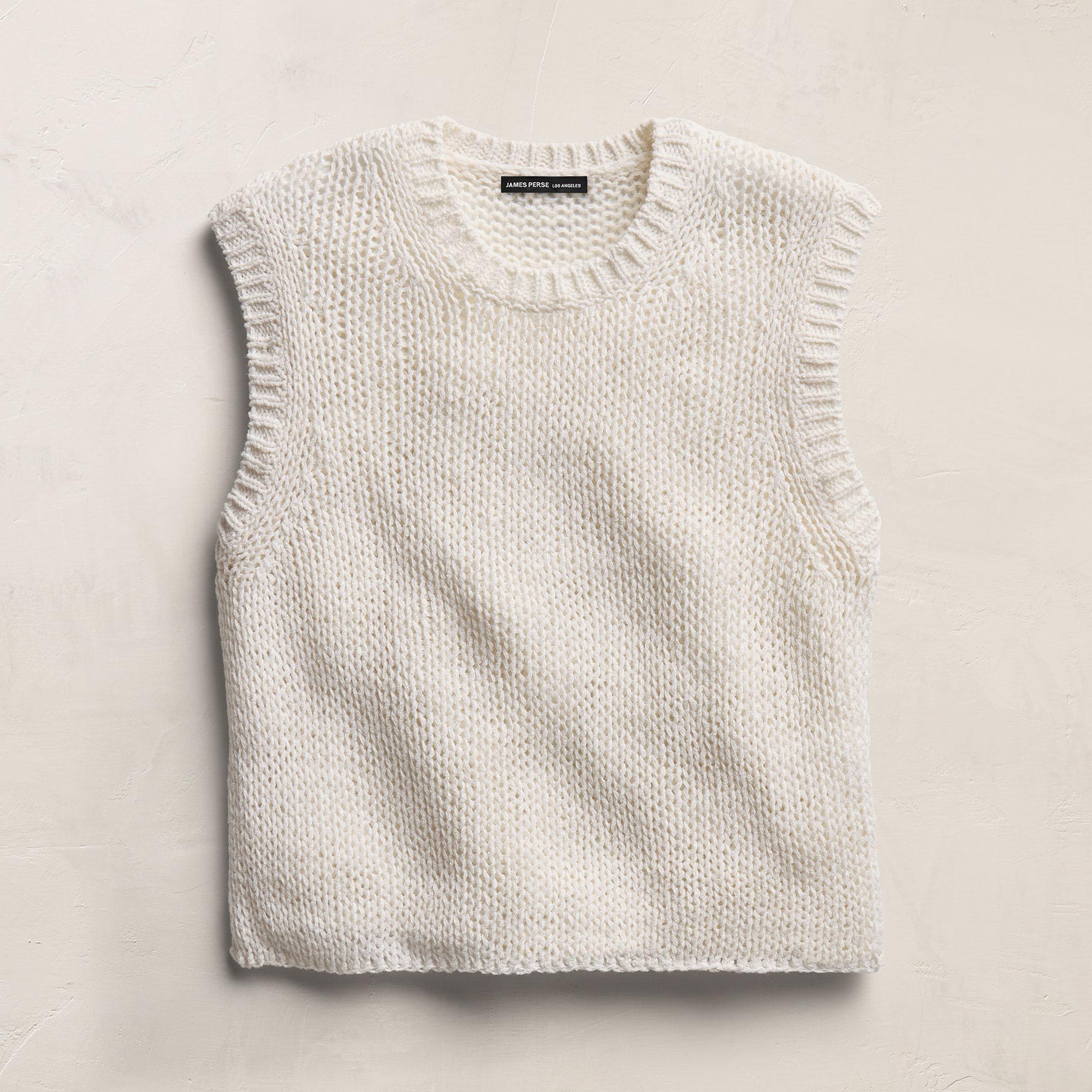 Cotton Linen Sweater Tank - Off White