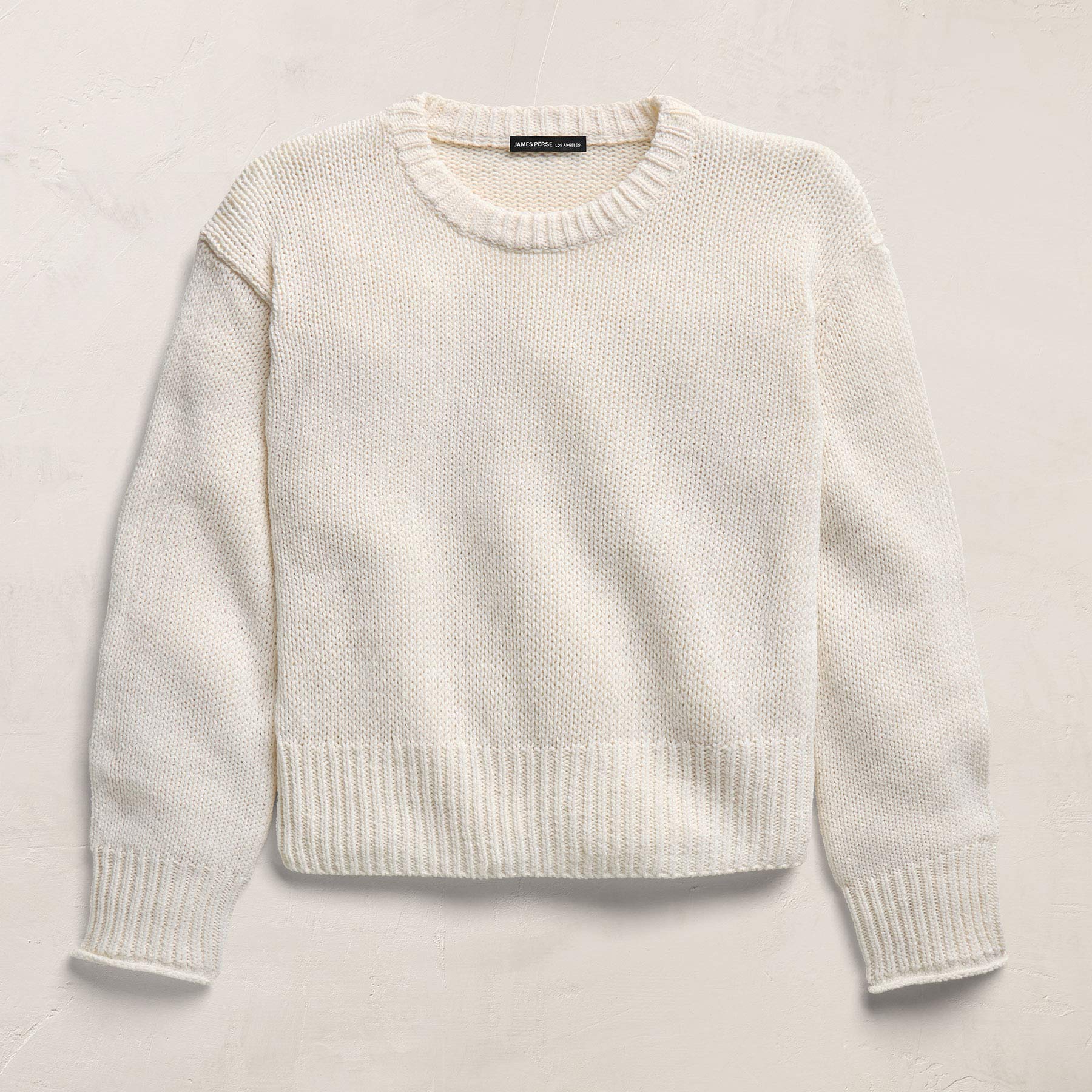 Textured Linen Cotton Sweater - Off White