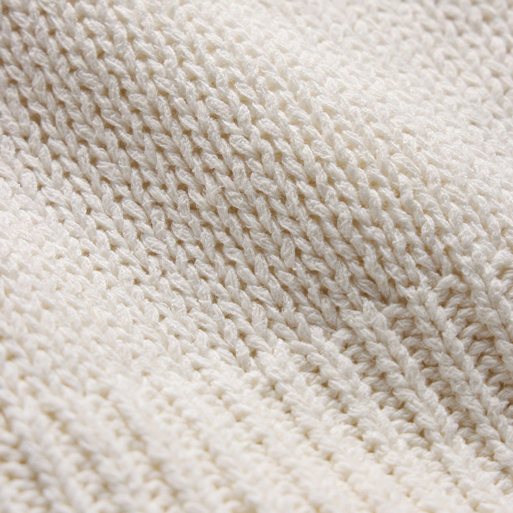 Textured Linen Cotton Sweater - Off White