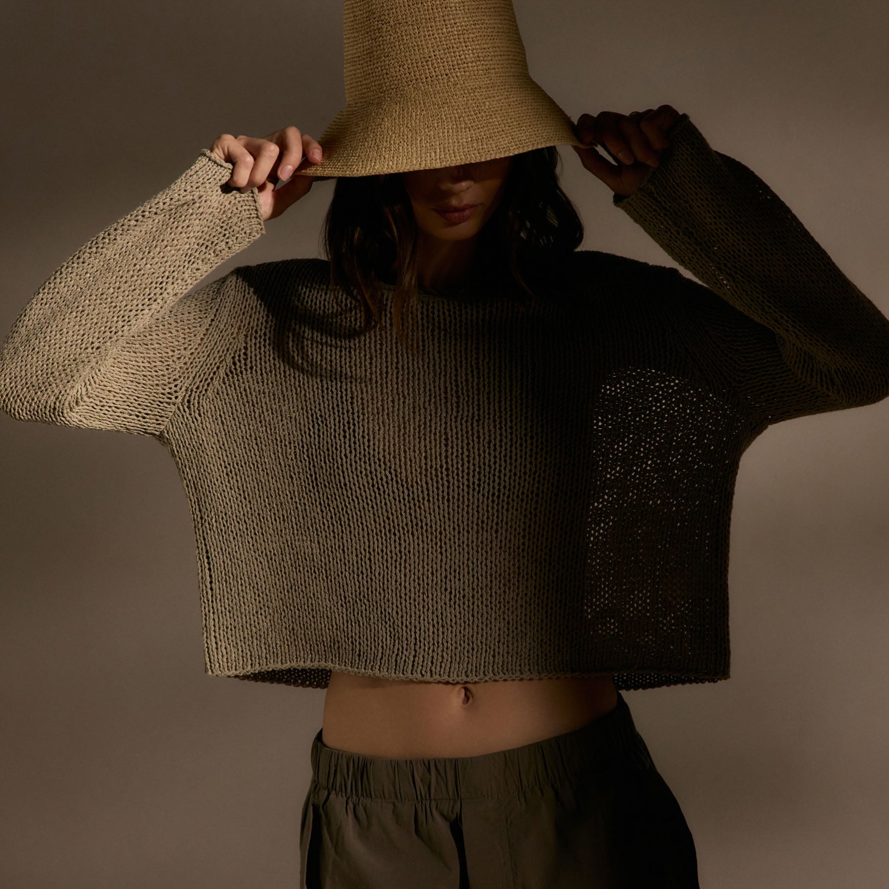 Cotton Linen Pullover Sweater - Overcast