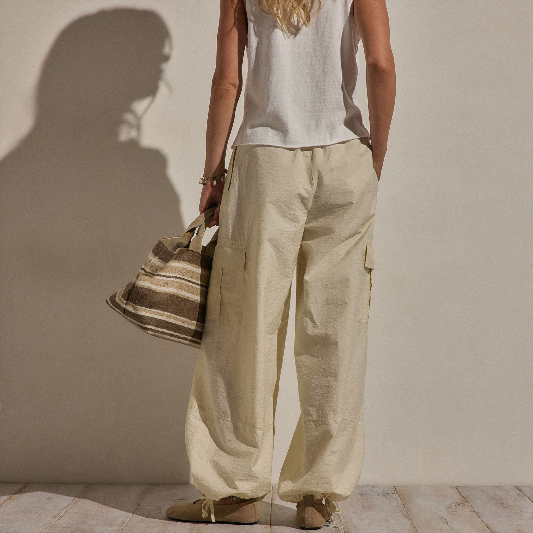 Parachute Cargo Pants - Ecru