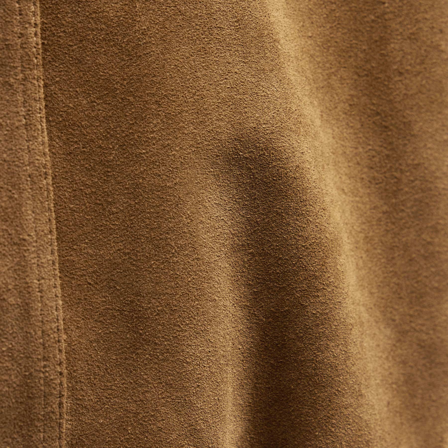Suede Funnel Neck Jacket - Dark Sand