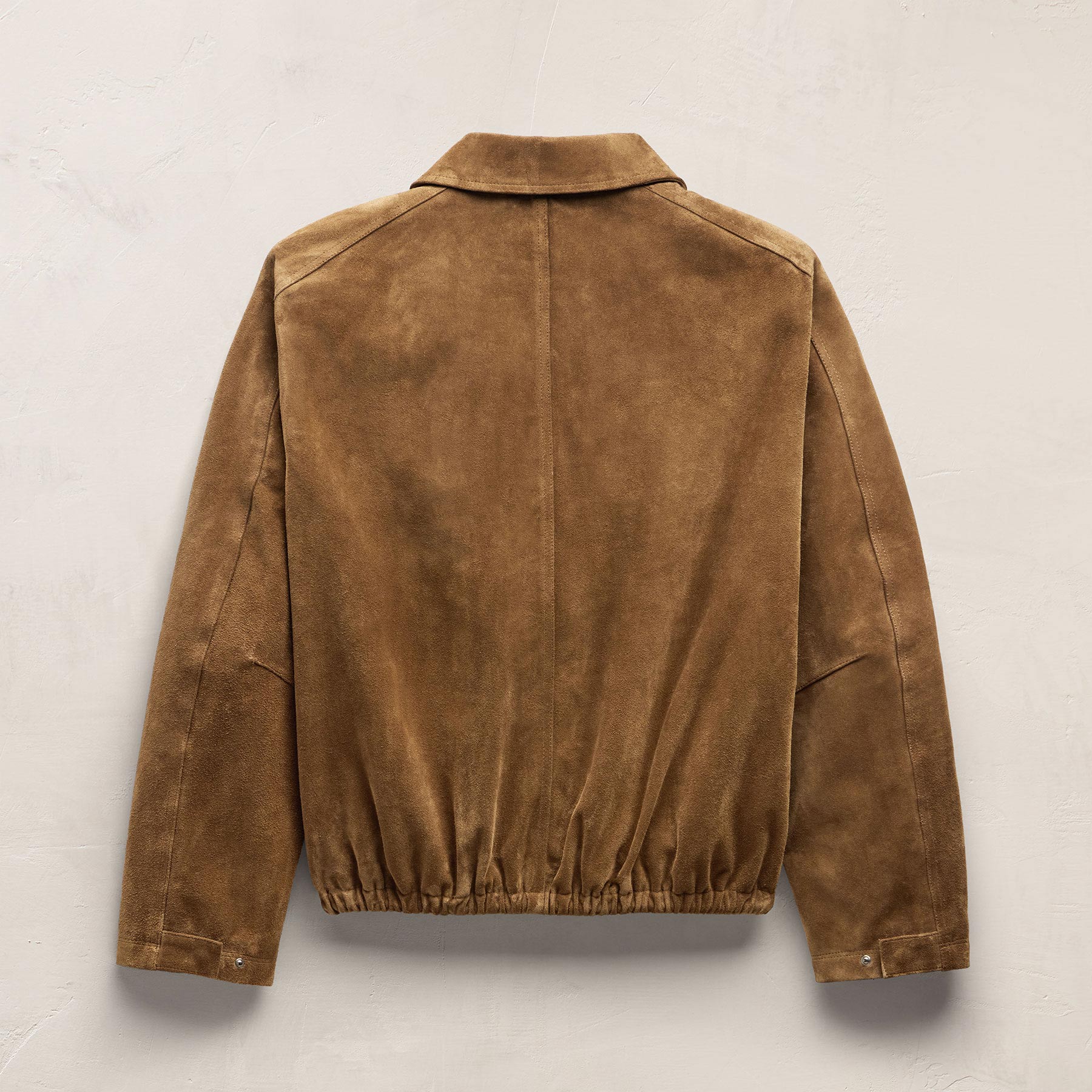 Suede Funnel Neck Jacket - Dark Sand
