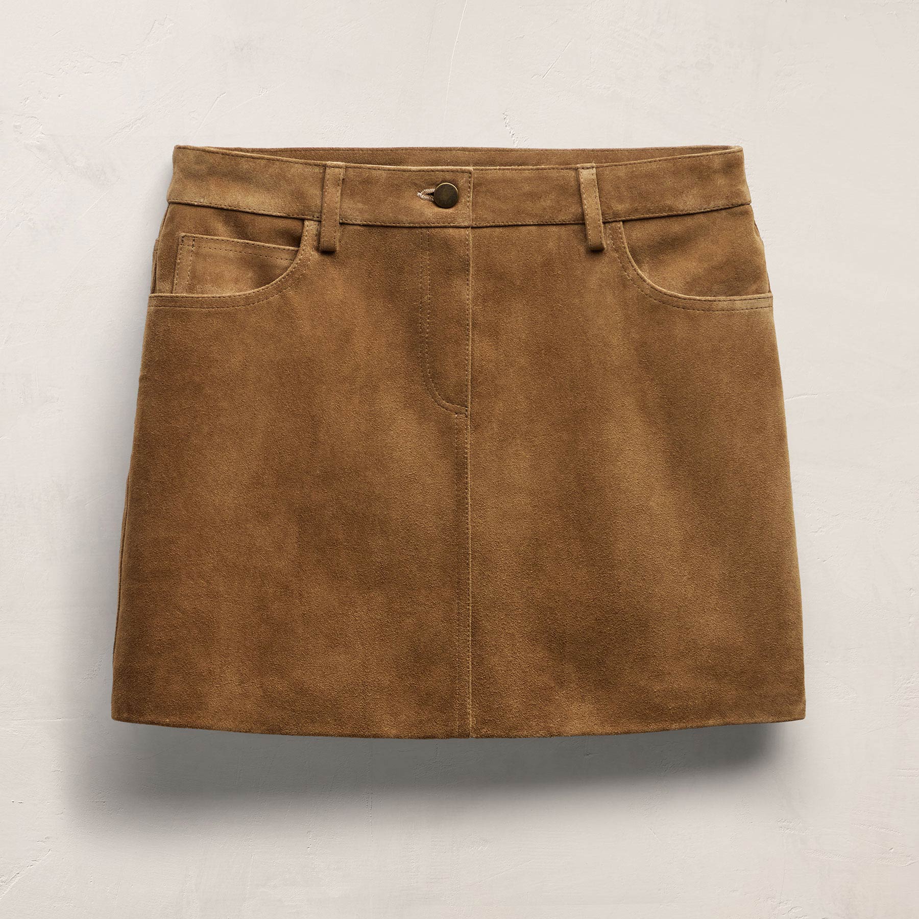 Suede Mini Skirt - Dark Sand