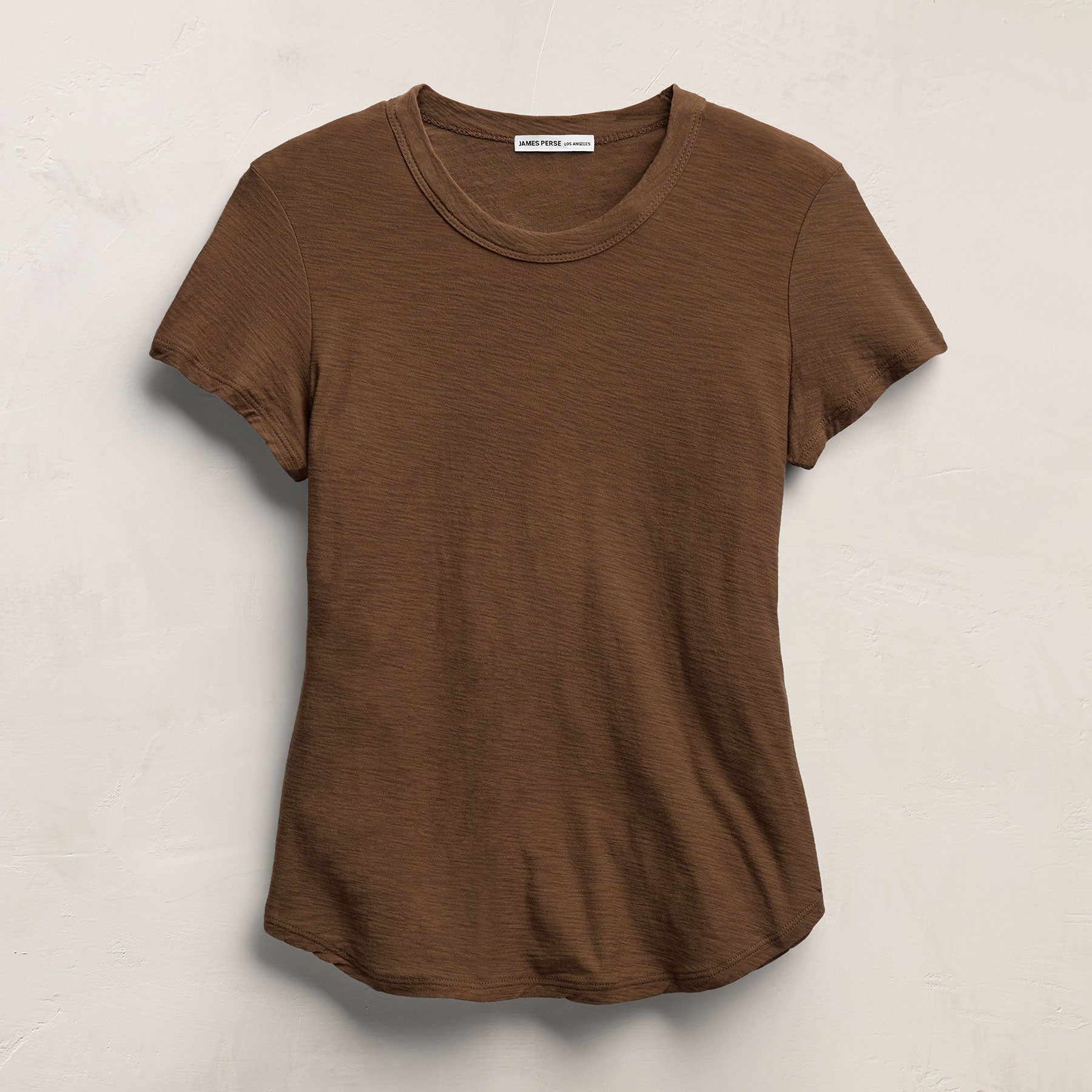 Sheer Slub Crew Neck Tee - Cocoa