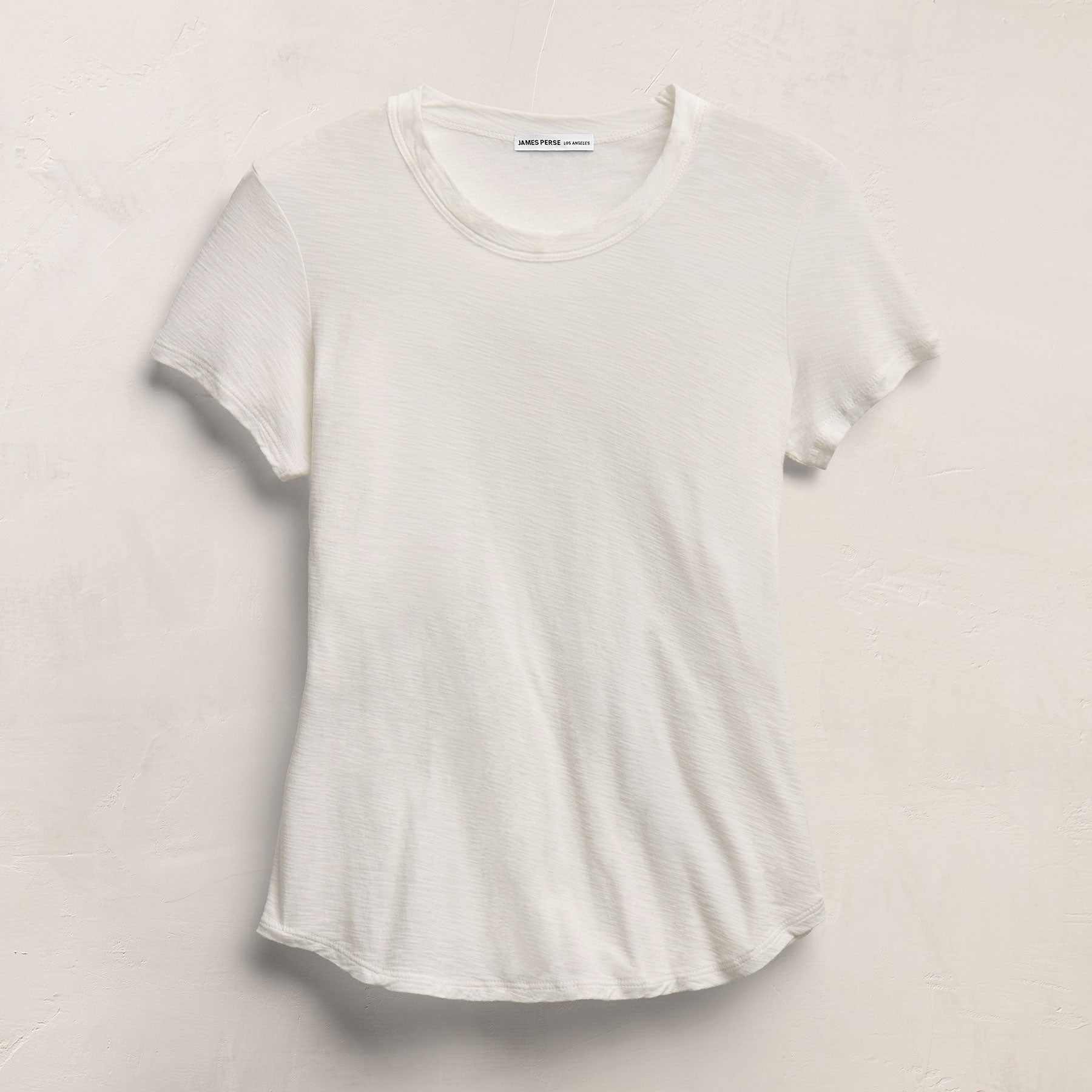 Sheer Slub Crew Neck Tee - Off White