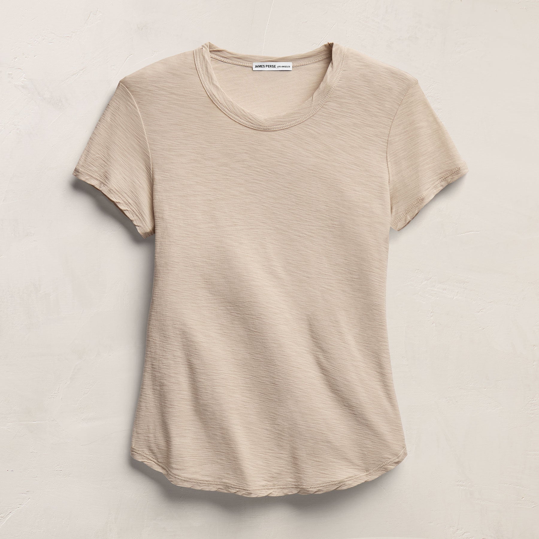 Sheer Slub Crew Neck Tee - Stone