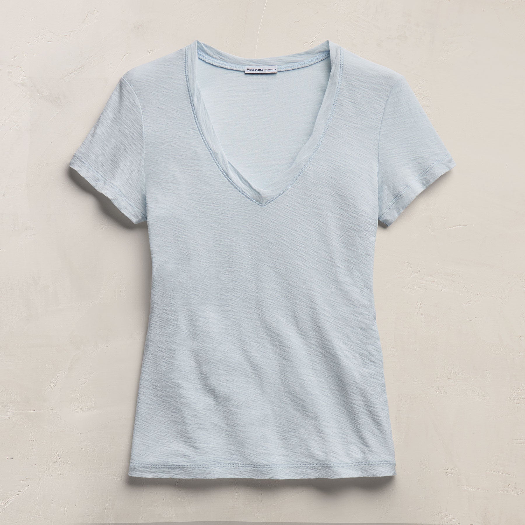 Sheer Slub V Neck - Memory