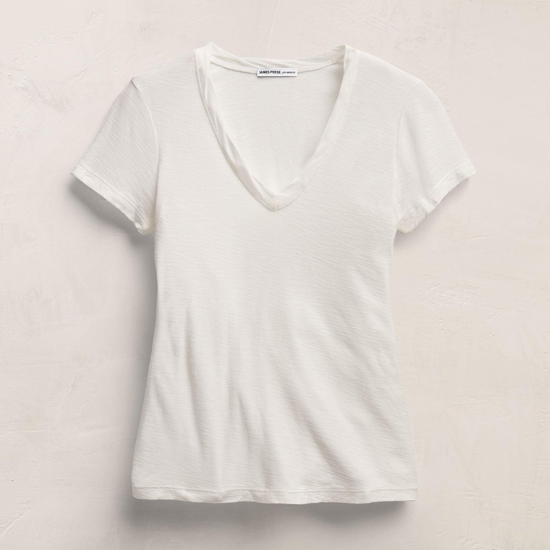 Sheer Slub V Neck - Off White