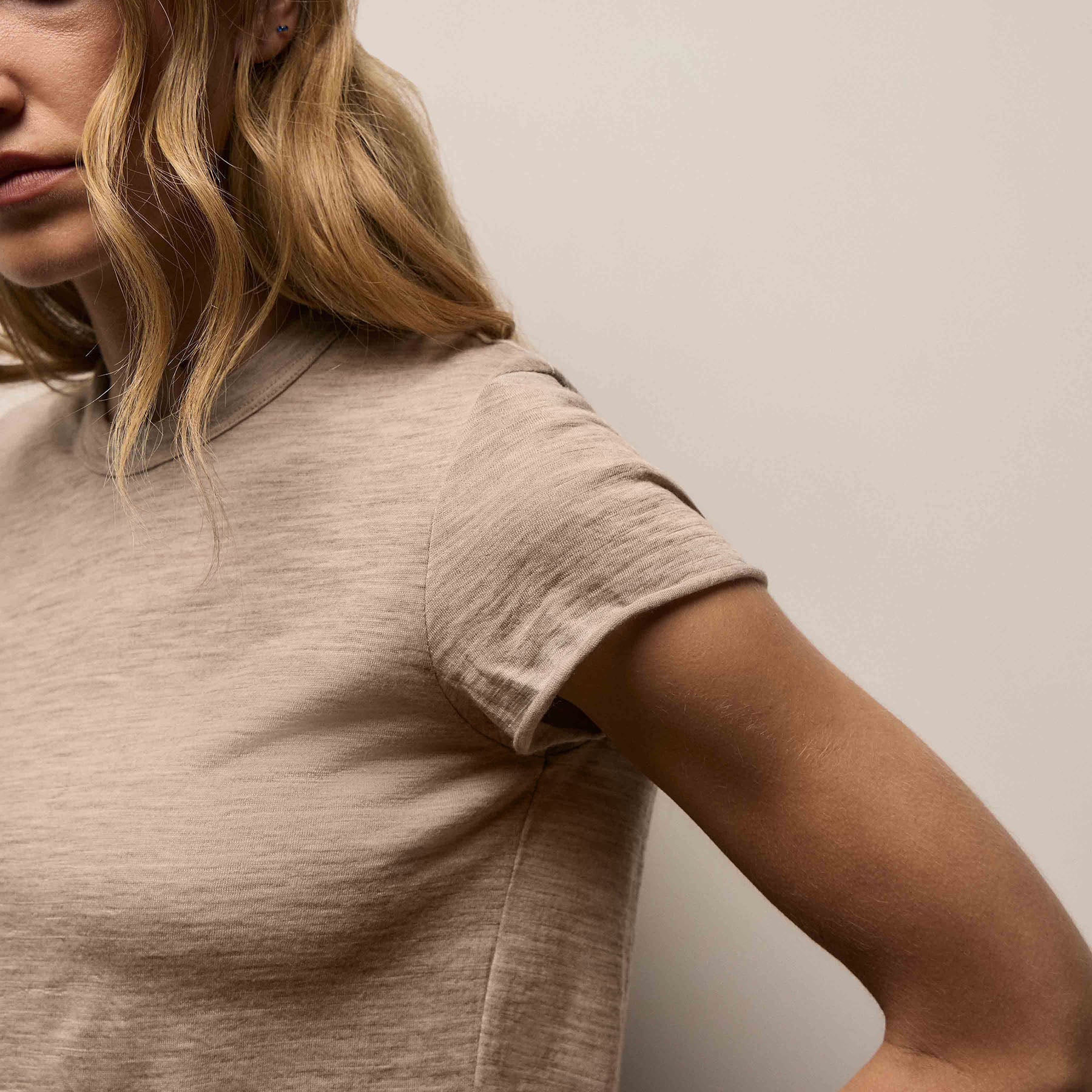 Wool Jersey Lounge Tee - Soft Beige