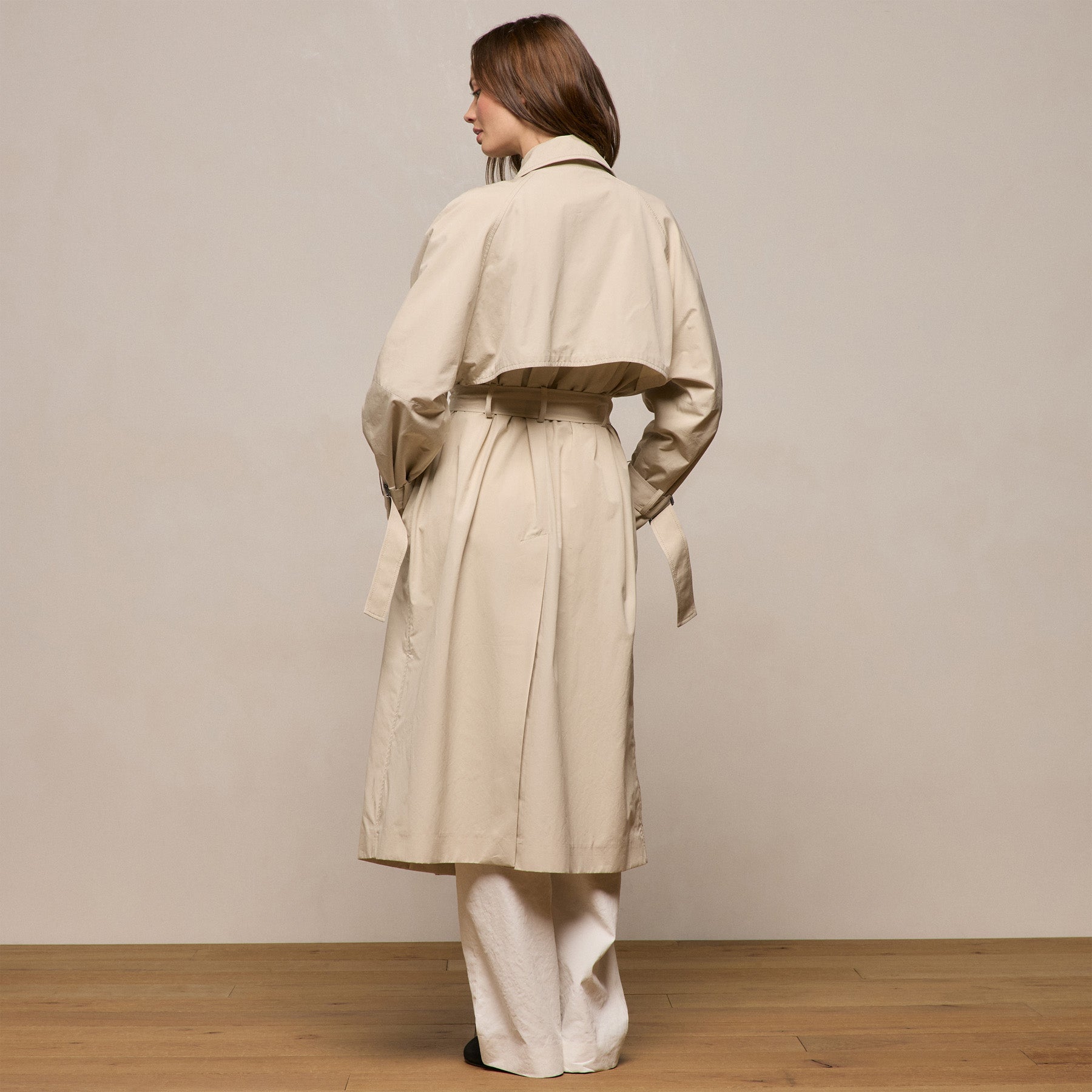 Italian Heavy Poplin Trench Coat - Beige