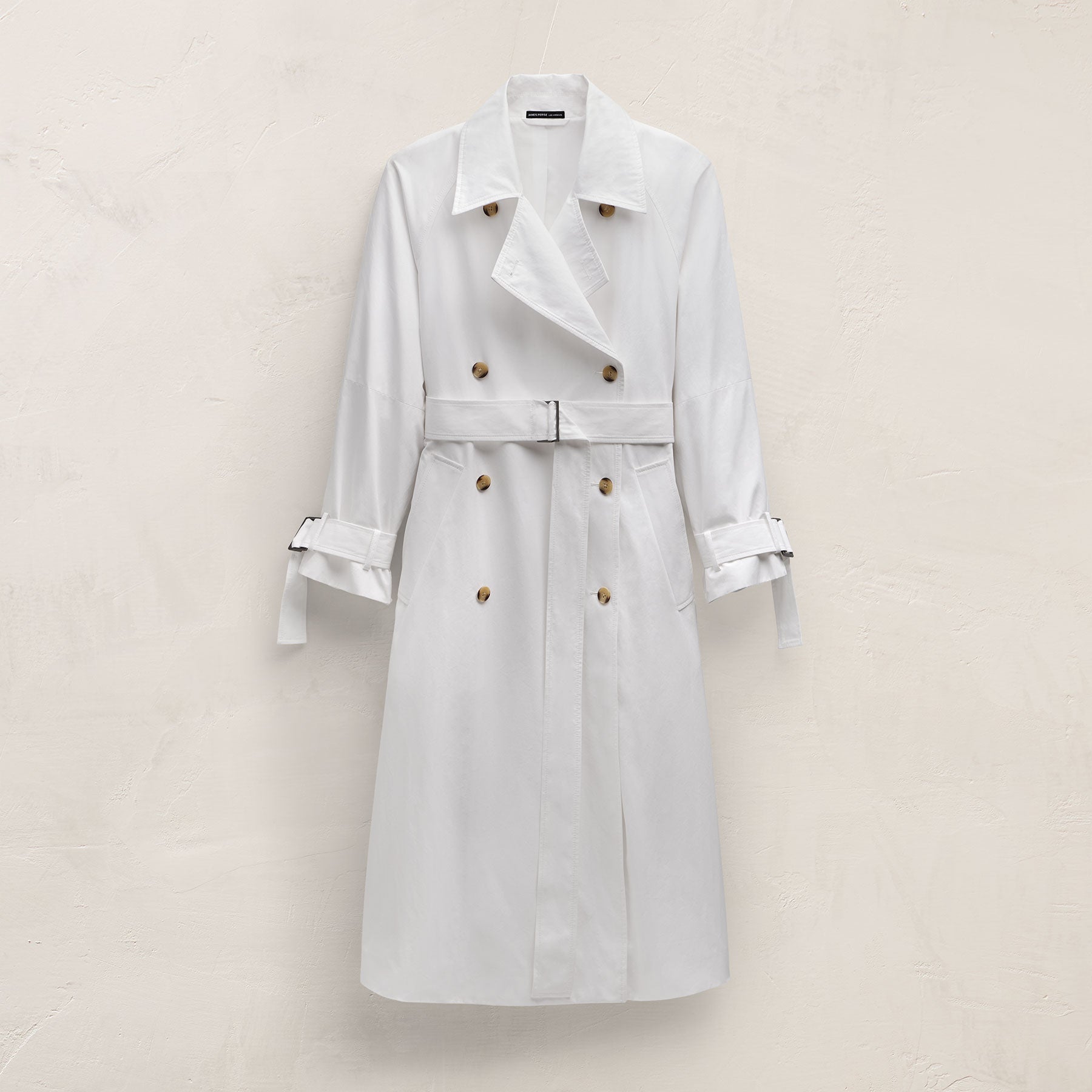 Italian Heavy Poplin Trench Coat - White