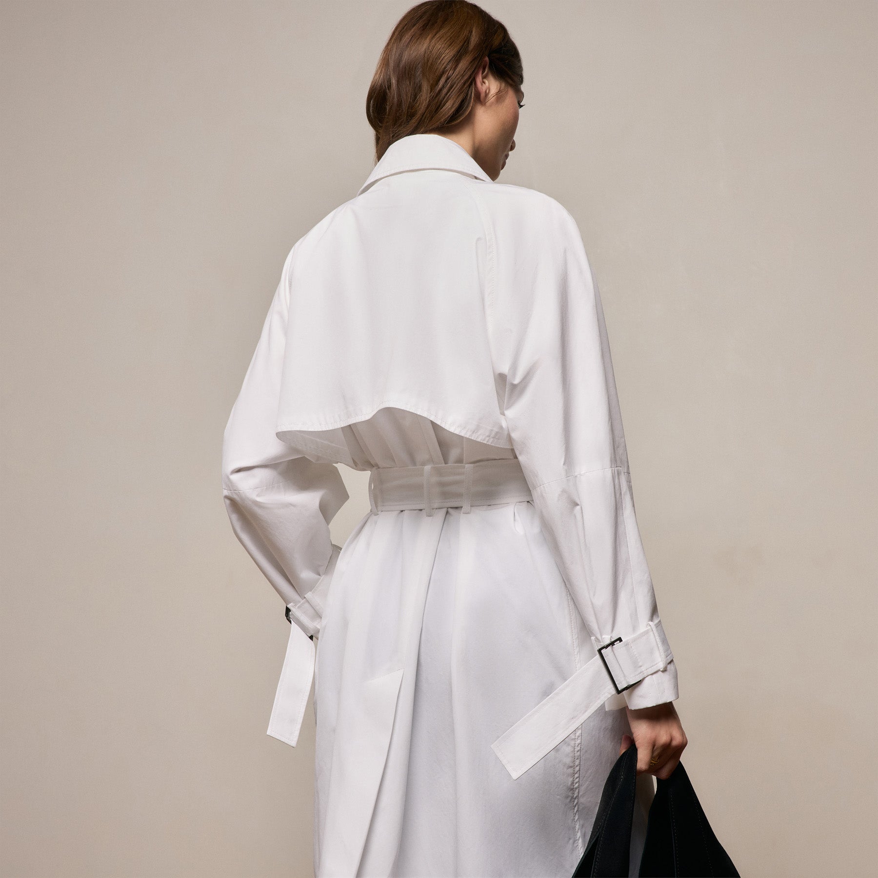 Italian Heavy Poplin Trench Coat - White