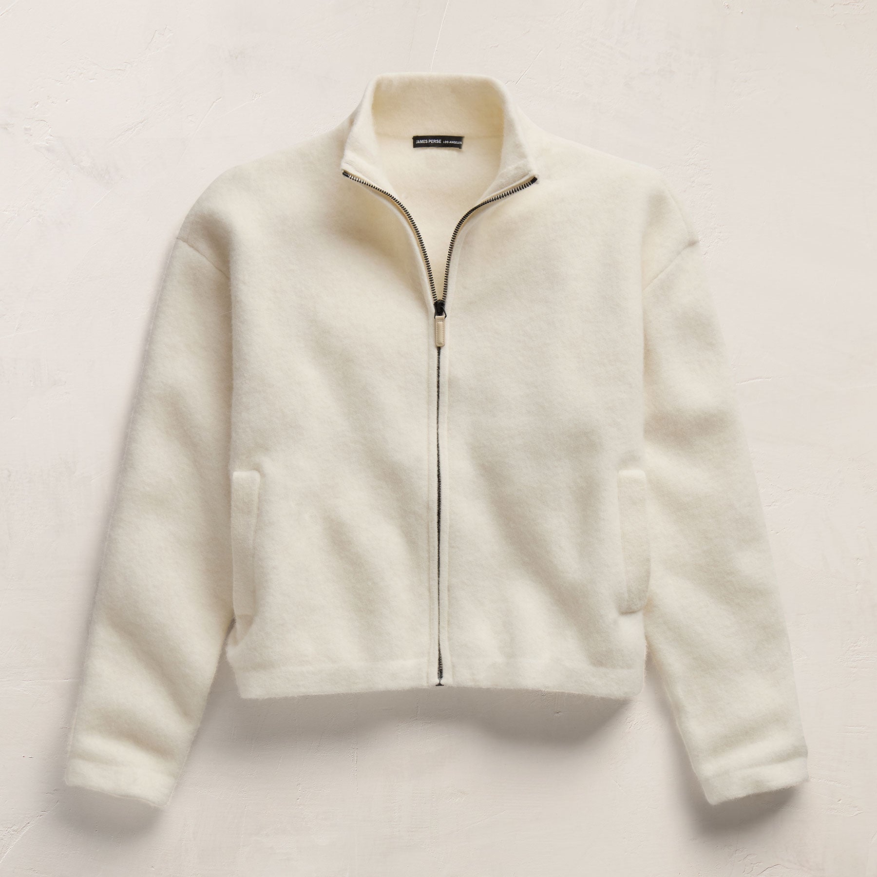 Wool Alpaca Zip Jacket - Ivory