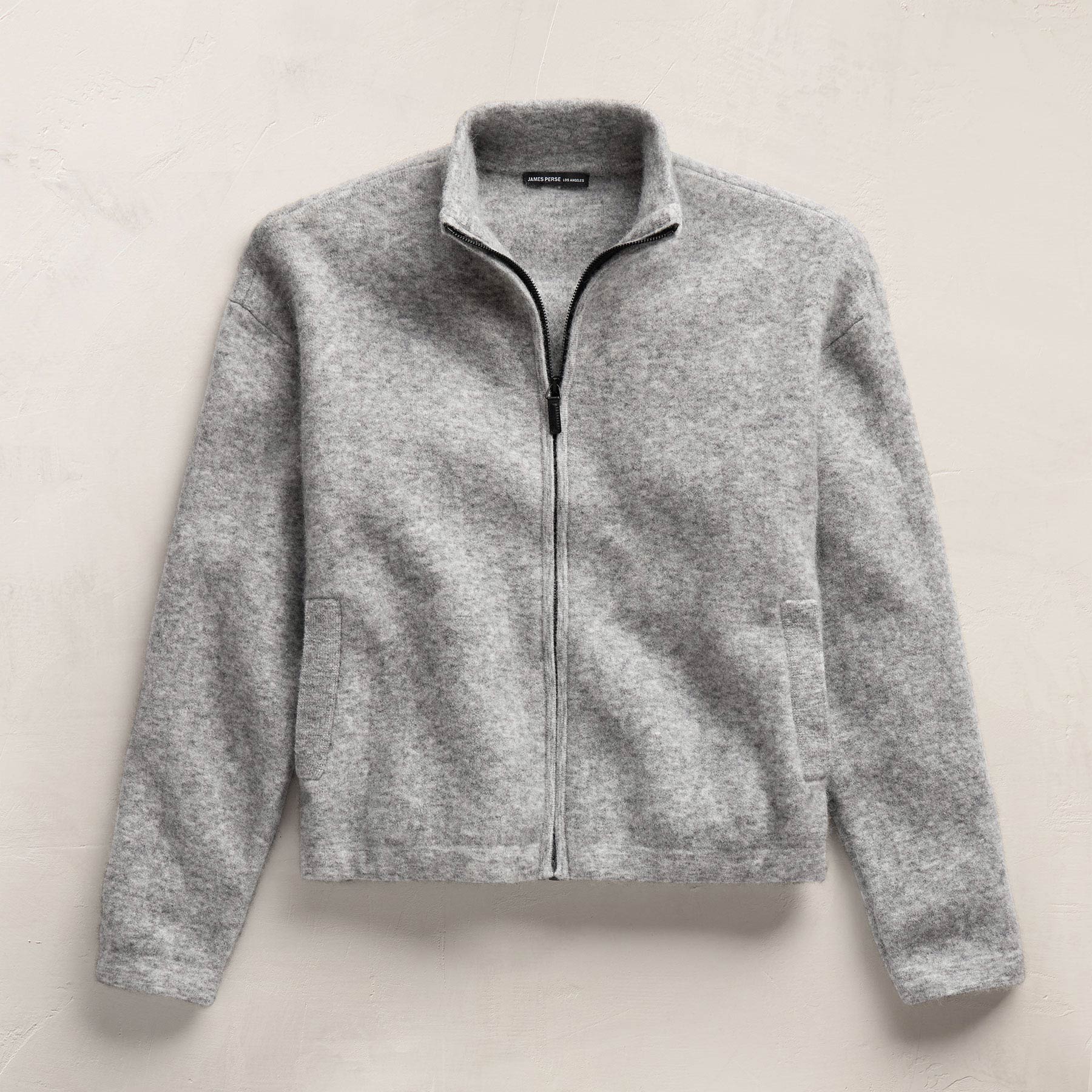Wool Alpaca Zip Jacket - Mid Grey