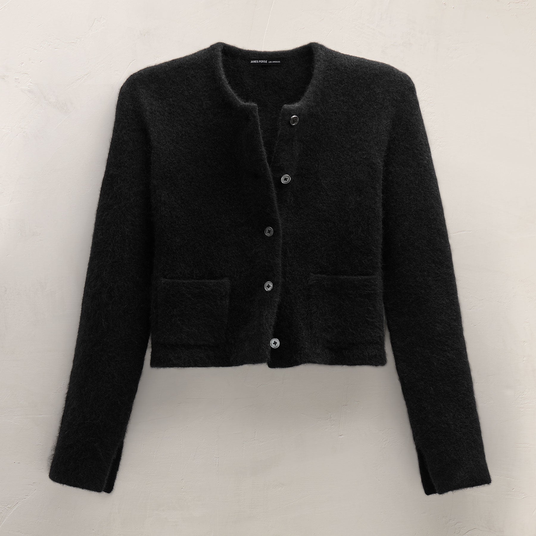Wool Alpaca Cardigan Jacket - Black