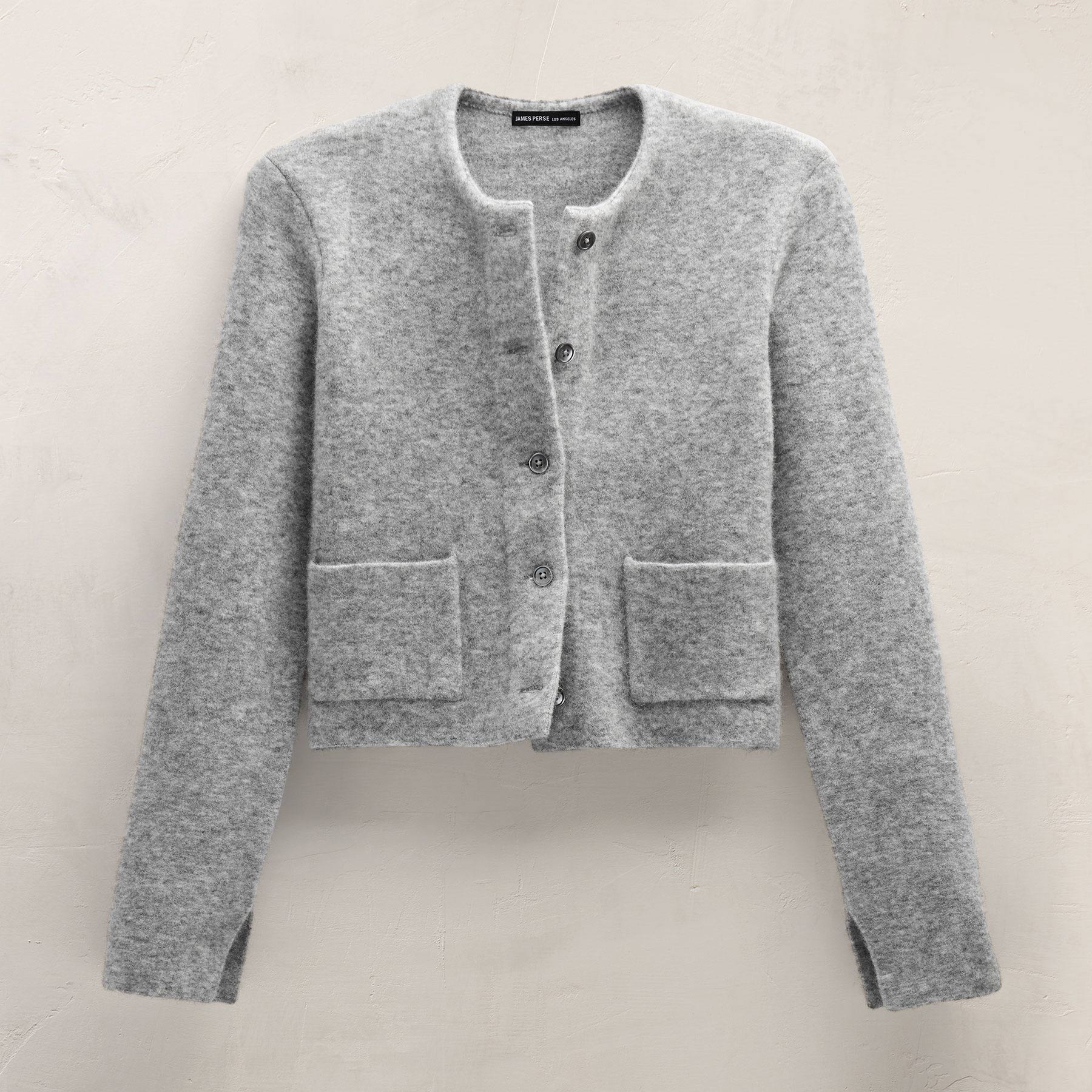 Wool Alpaca Cardigan Jacket - Mid Grey