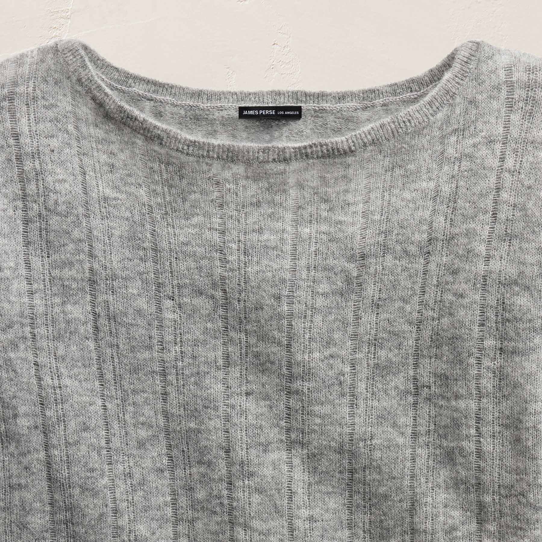 Mohair Open Stitch Sweater - Heather Grey