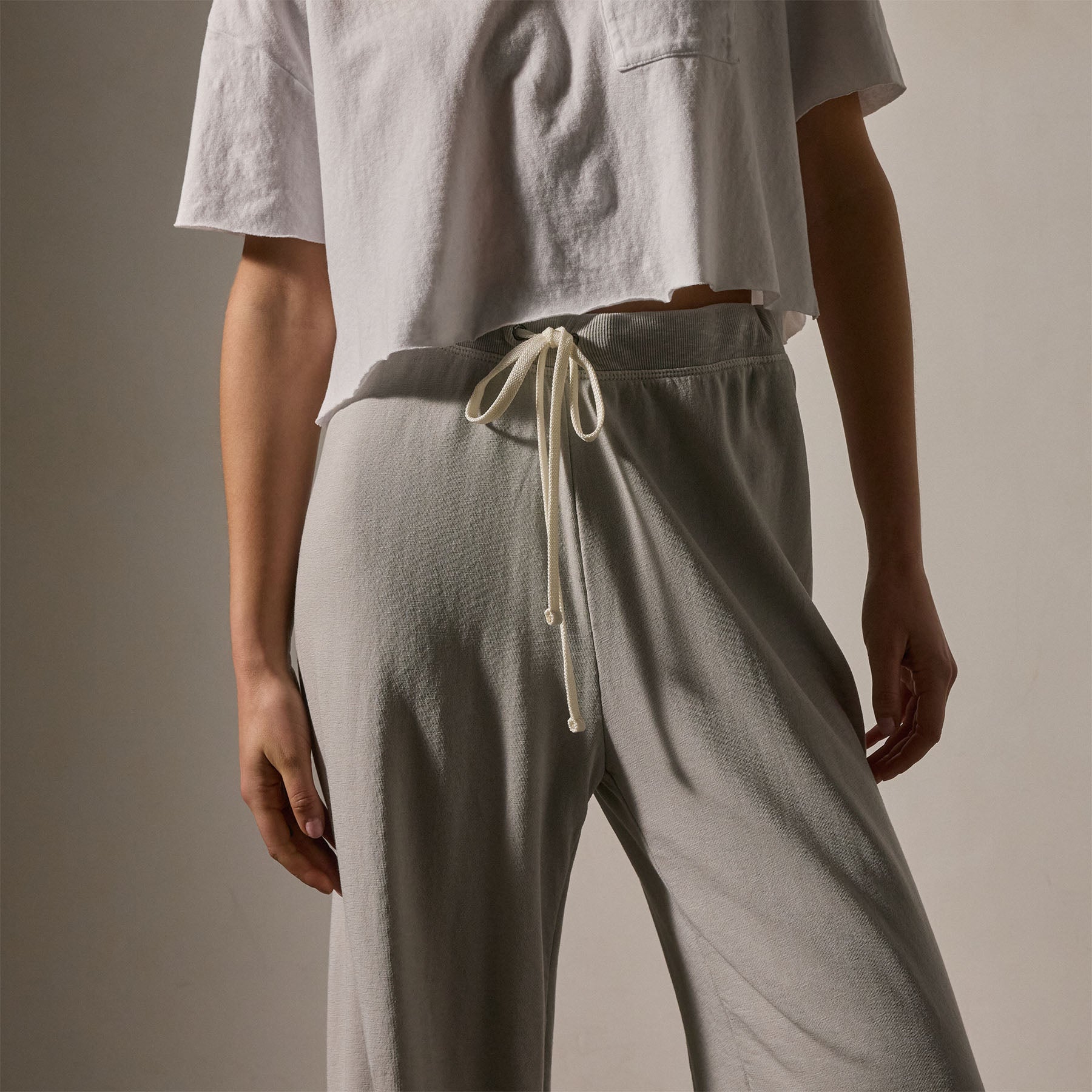 Vintage French Terry Wide Leg Sweatpant - Salt Pigment
