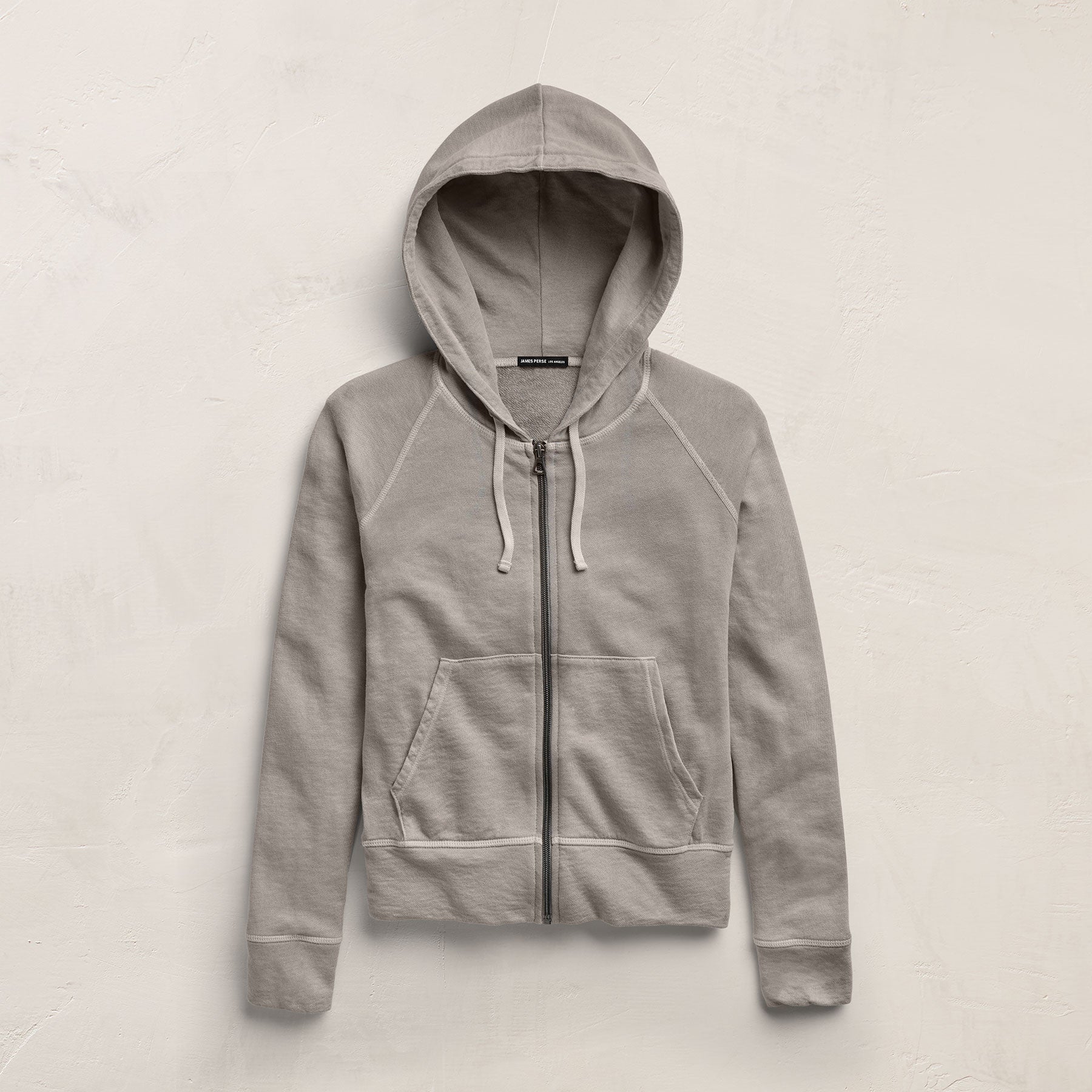Vintage French Terry Zip Up Hoodie - Fog Pigment