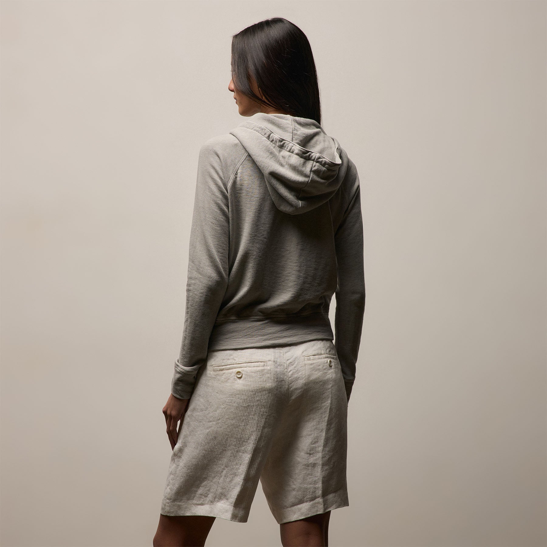 Vintage French Terry Zip Up Hoodie - Fog Pigment